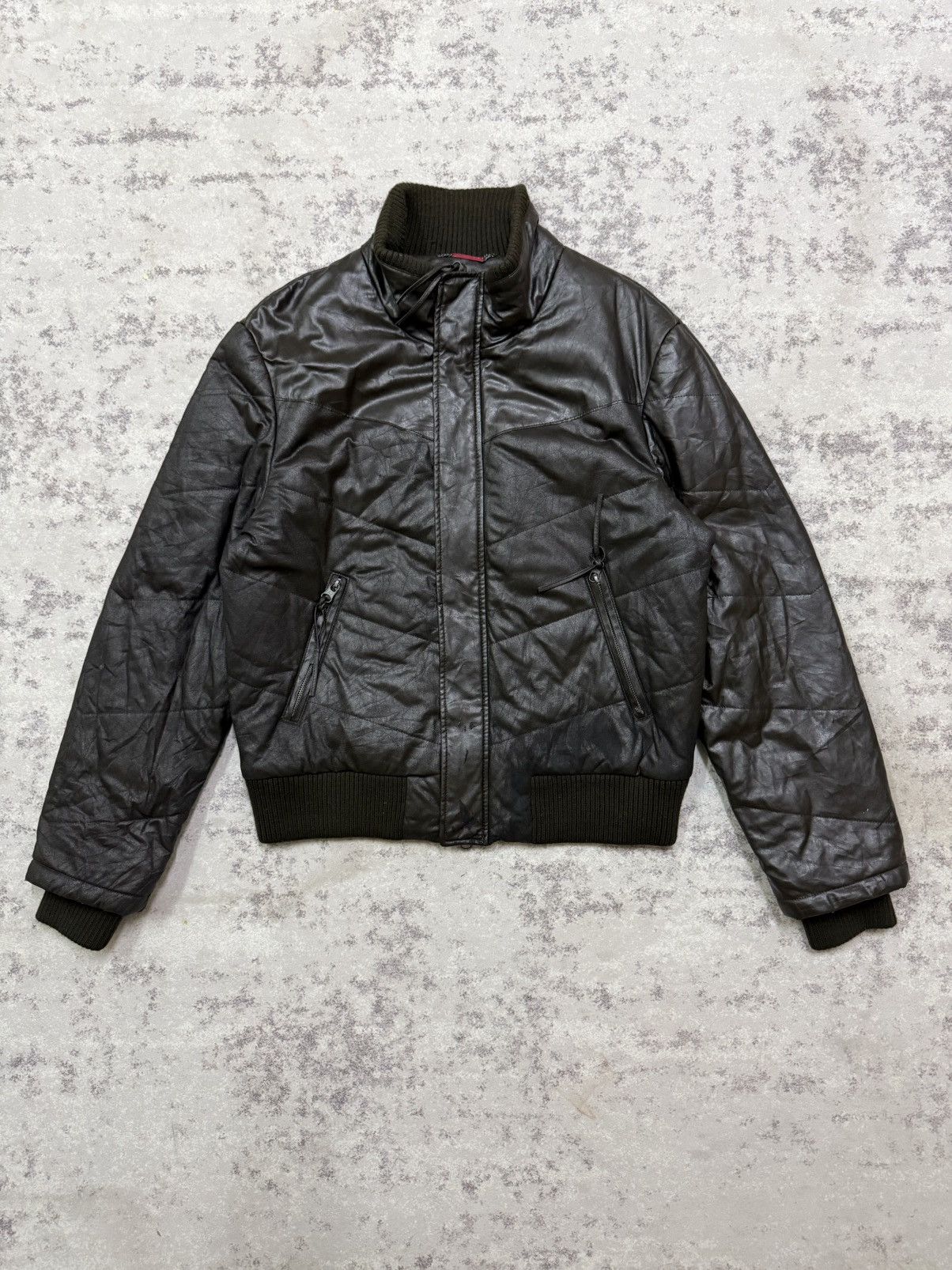 Armani Armani Jeans Men’s Polyurethane Knit Colar Wax Bomber Jacket Size US M / EU 48-50 / 2 - 3 Thumbnail