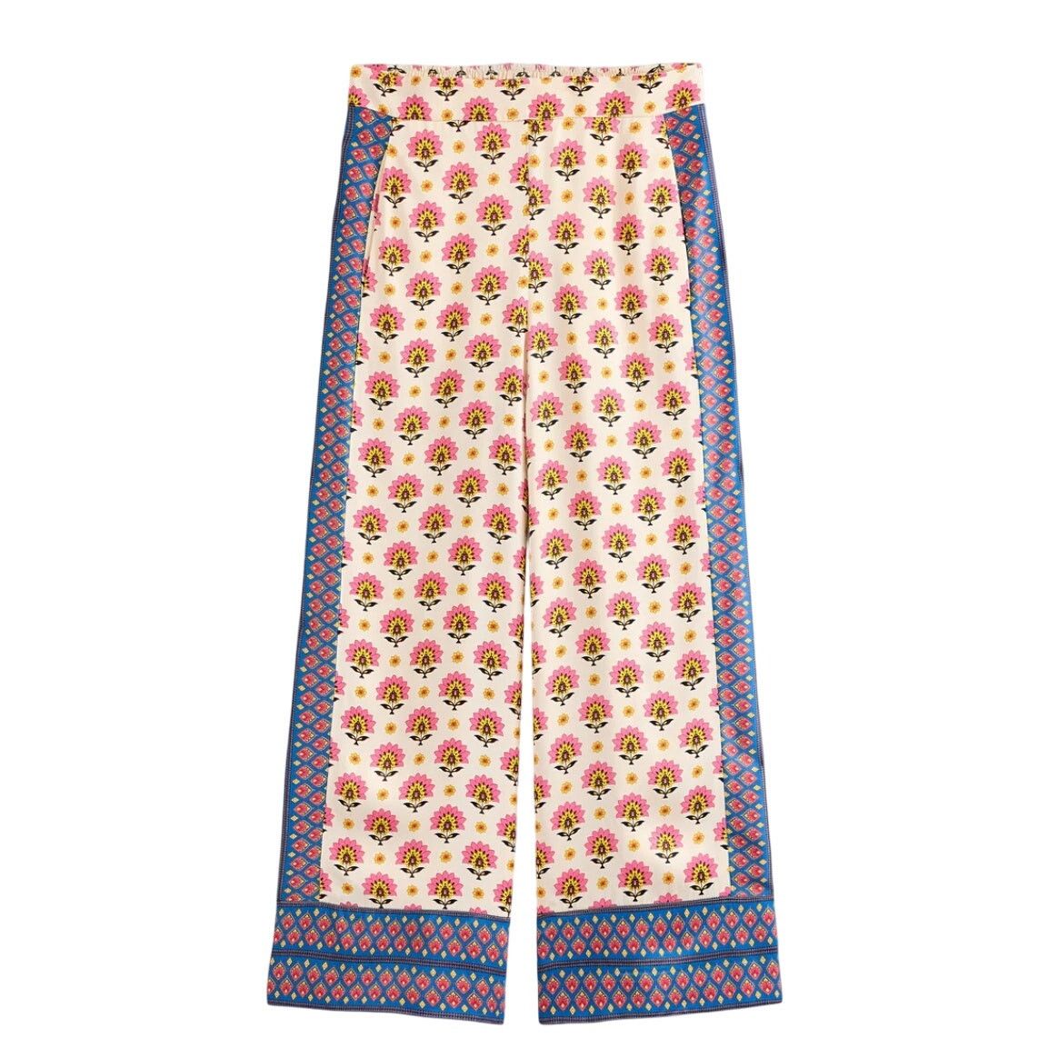 Boden Boden Straight Cropped Satin Pants in Passion Geo Size 16-18 Size 40" / US 18 - 1 Thumbnail