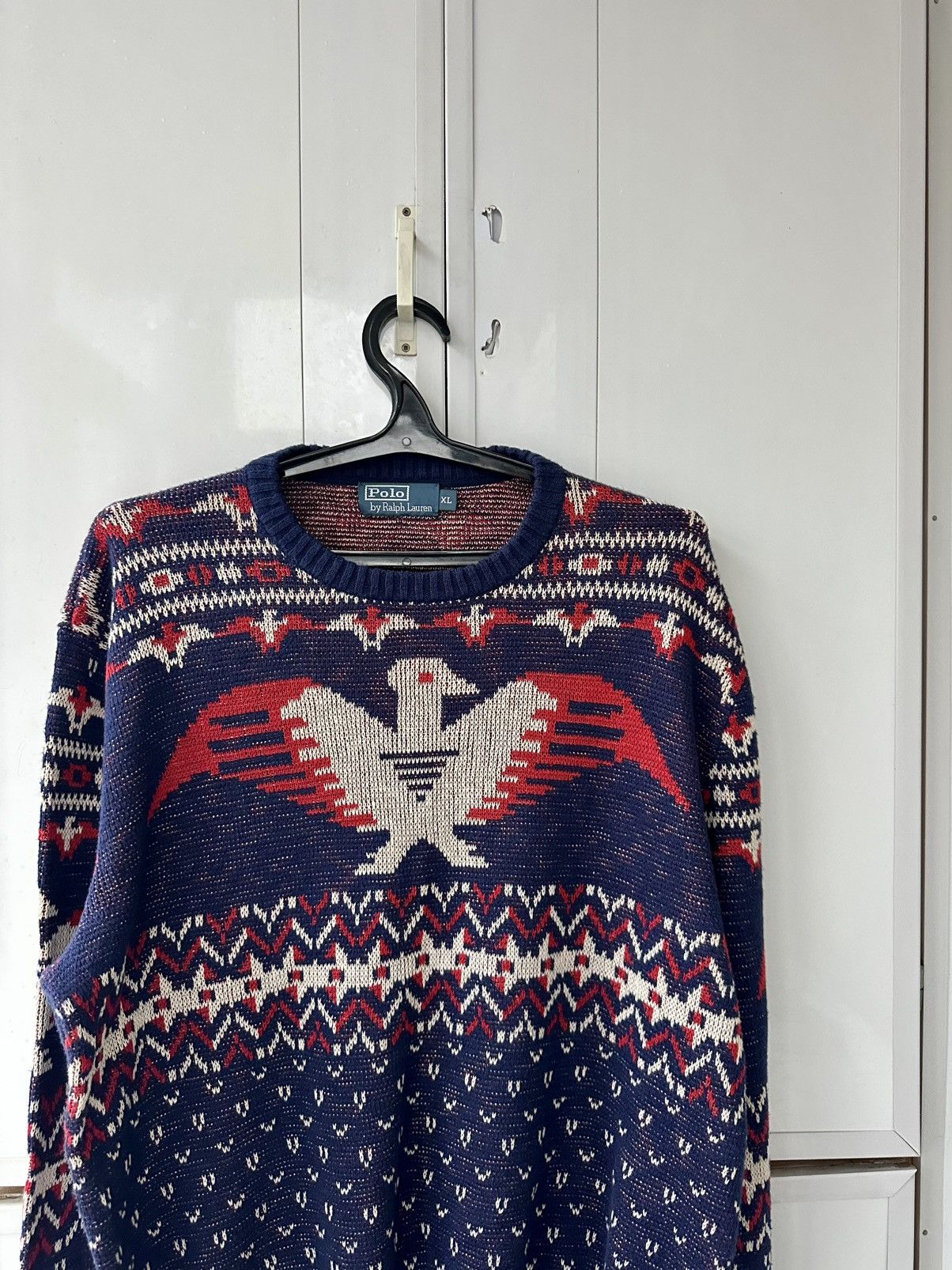 Polo Ralph Lauren Vintage Polo Ralph Lauren Aztec Knit Sweater Size US XL / EU 56 / 4 - 4 Thumbnail
