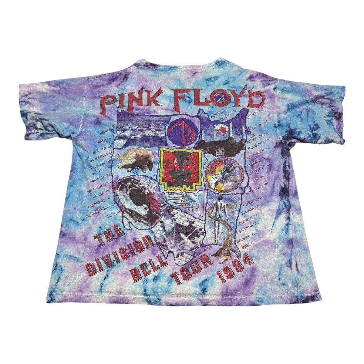 Vintage 1994 Pink Floyd The Division Bell AOP Shirt Men's Boxy XL Size US XL / EU 56 / 4 - 3 Thumbnail