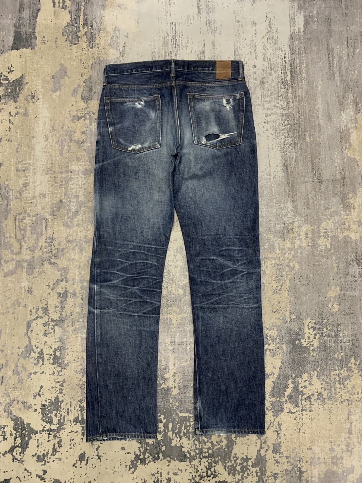 Japanese Brand Gap 1969 Vintage Distressed Dark Indigo Straight Denim Size US 33 - 8 Thumbnail