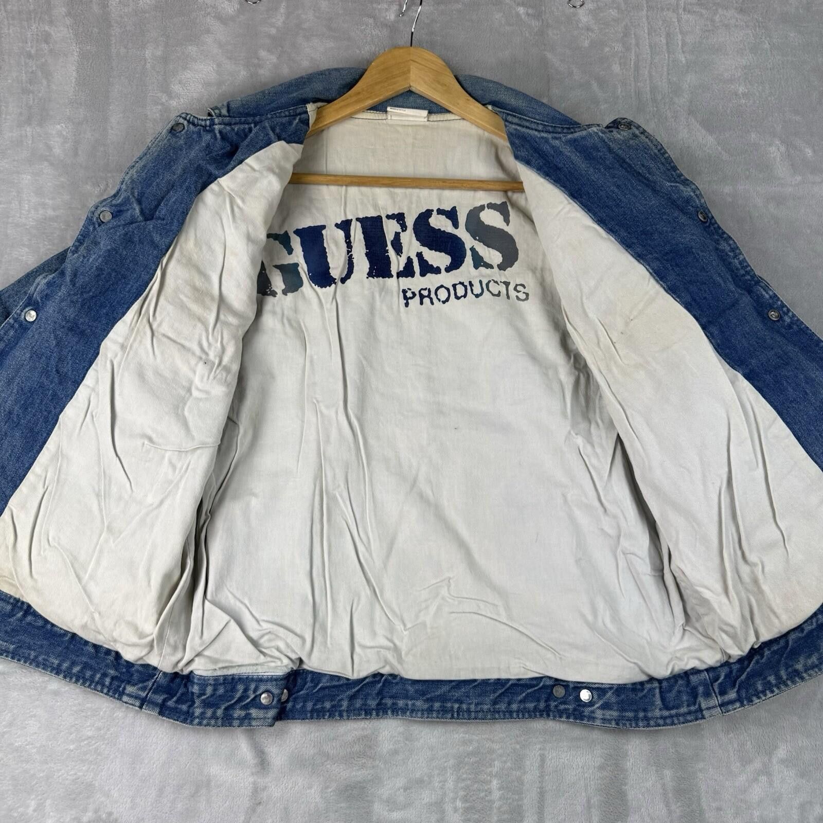 Guess VTG Guess Georges Marciano Denim Jacket Leather Patchwork L Size US L / EU 52-54 / 3 - 2 Thumbnail