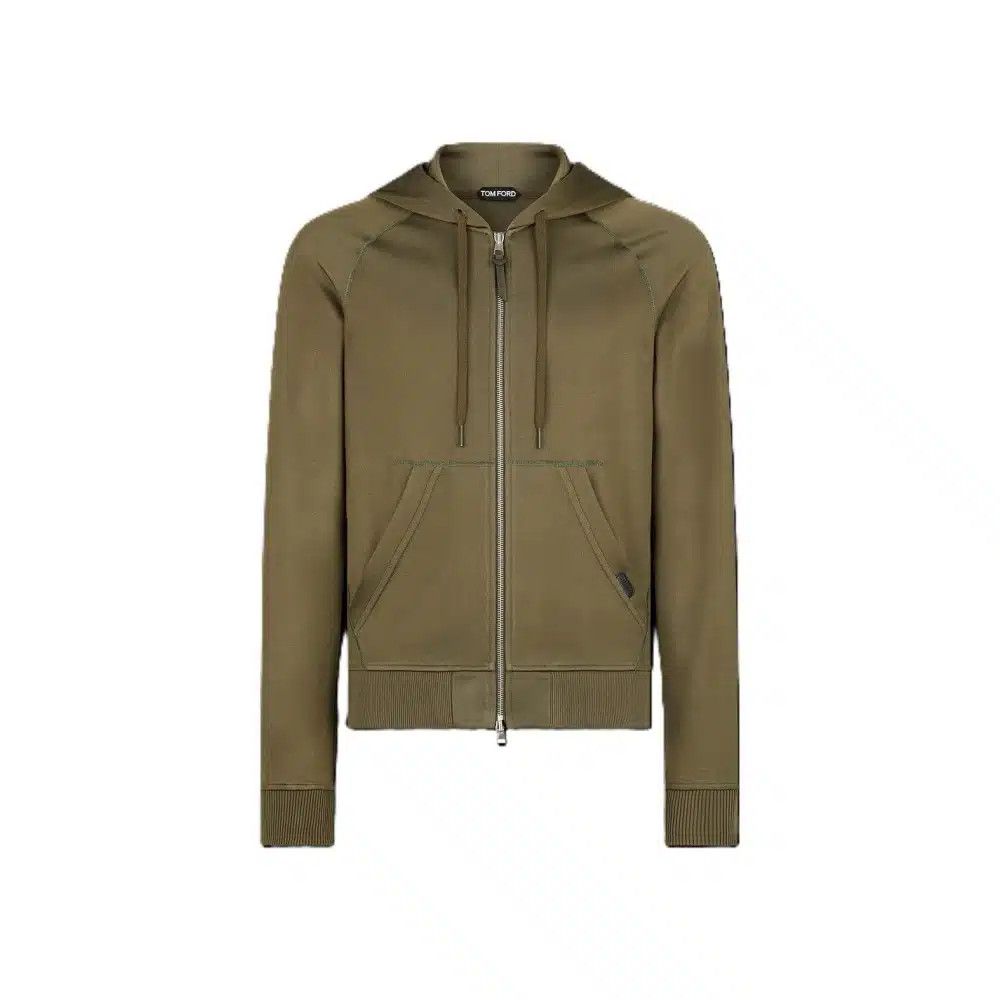 Tom Ford o1loc1c0325 JDL012 Viscose Blend Hoodie in Olive Green Size US S / EU 44-46 / 1 - 1 Thumbnail