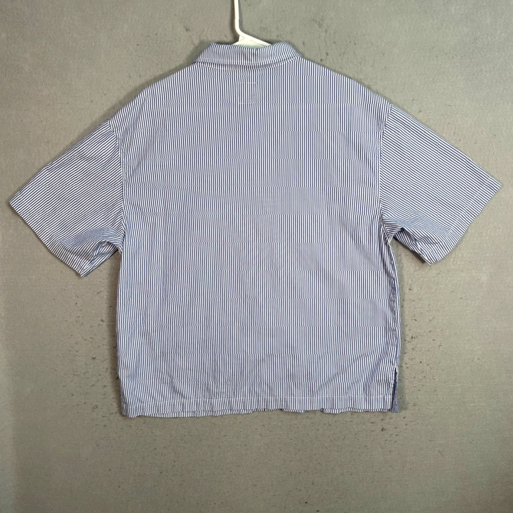 Vintage VINTAGE Melting Sadness Men's Short Sleeve Button-Up Shirt Size Medium Blue Striped Cotton 90s Size US L / EU 52-54 / 3 - 2 Thumbnail