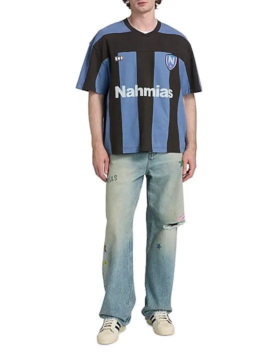 Nahmias os11x0326 Bandage Baggy Straight Jeans in Blue Size US 36 / EU 52 - 2 Thumbnail