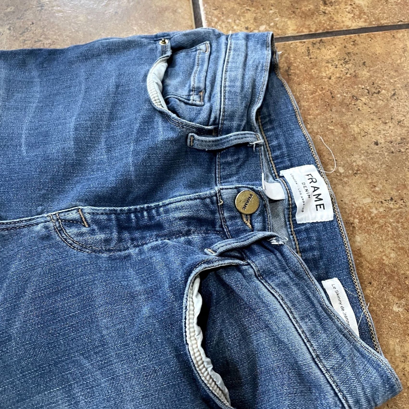 Frame VINTAGE FRAME Denim Jeans Womens 26 Blue Distressed Le Skinny de Jeanne Crop Slim 5-Pocket Womens Jeans Size 26" / US 2 / IT 38 - 4 Thumbnail