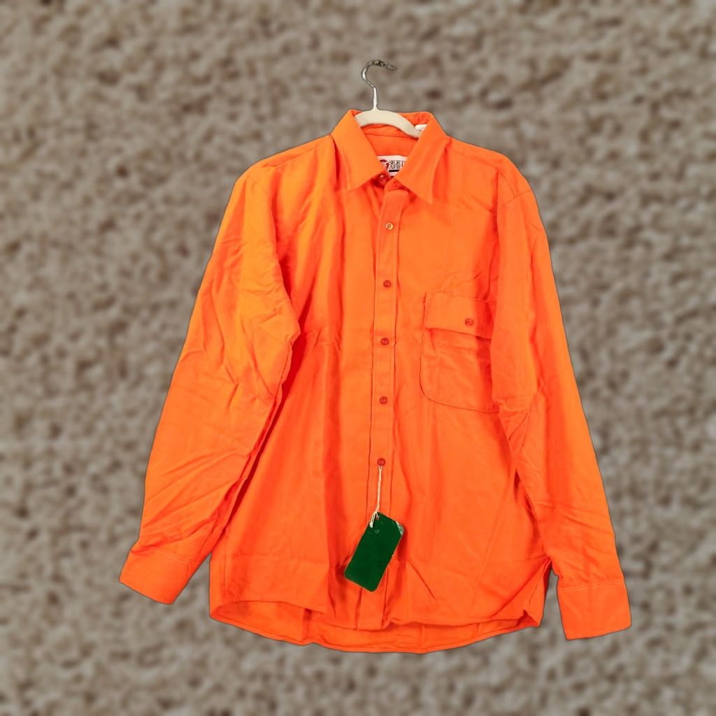 Hunter VINTAGE New Hunters Safety Orange Flannel Shirt Mens Medium Hunting Blaze NOS Old Stock SPORTS AFIELD Button-Up Size US M / EU 48-50 / 2 - 1 Thumbnail