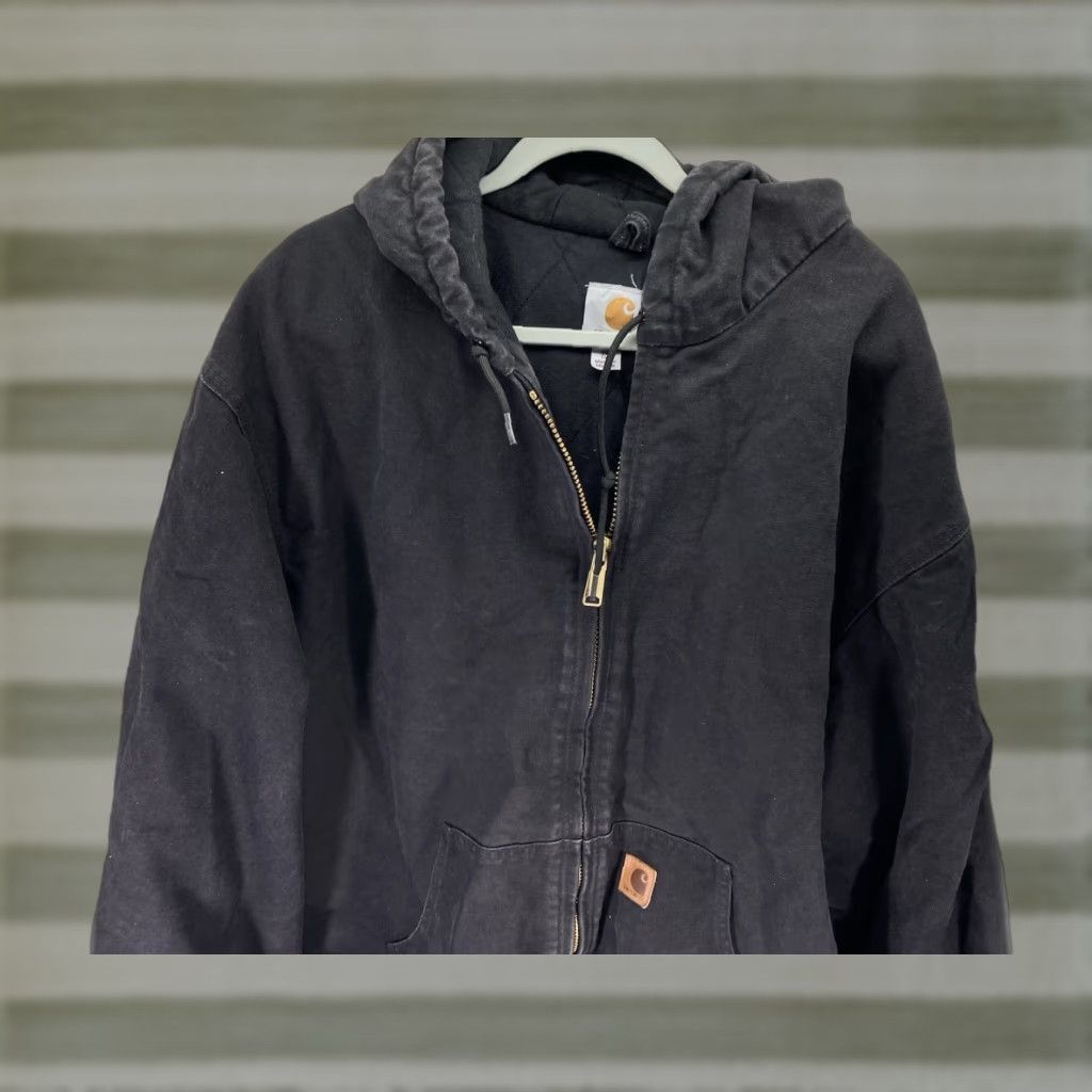 Carhartt VINTAGE Carhartt Jacket Coat Men 3XL Tall Black Duck Canvas Full Zip Hood J130 BLK Mens Size US XXL / EU 58 / 5 - 1 Thumbnail