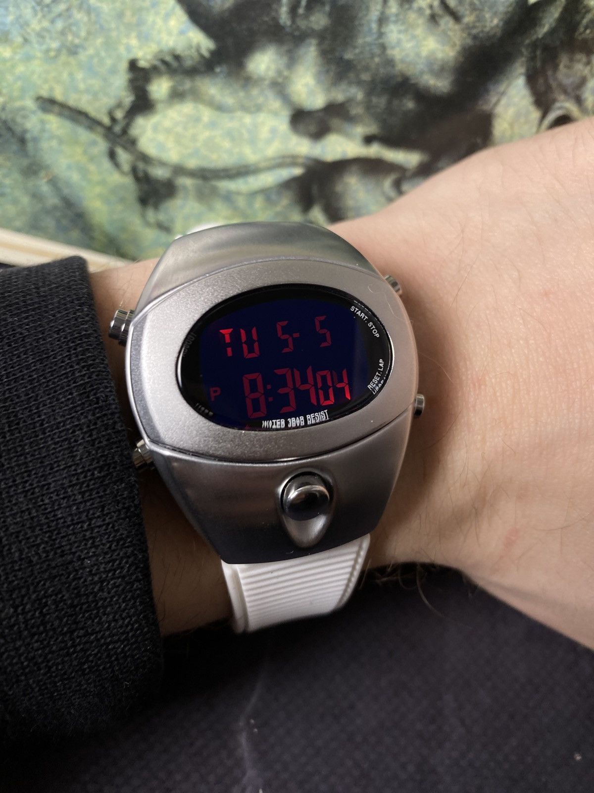 Japanese Brand Vintage LED Digital Watch Silver Cyberpunk Retro Futurism Size ONE SIZE - 2 Thumbnail