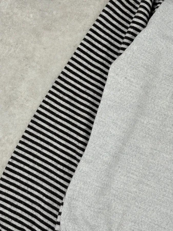Daniele Alessandrini Daniele Alessandrini Grey & Black Striped Wool Sweater Size US S / EU 44-46 / 1 - 7 Thumbnail