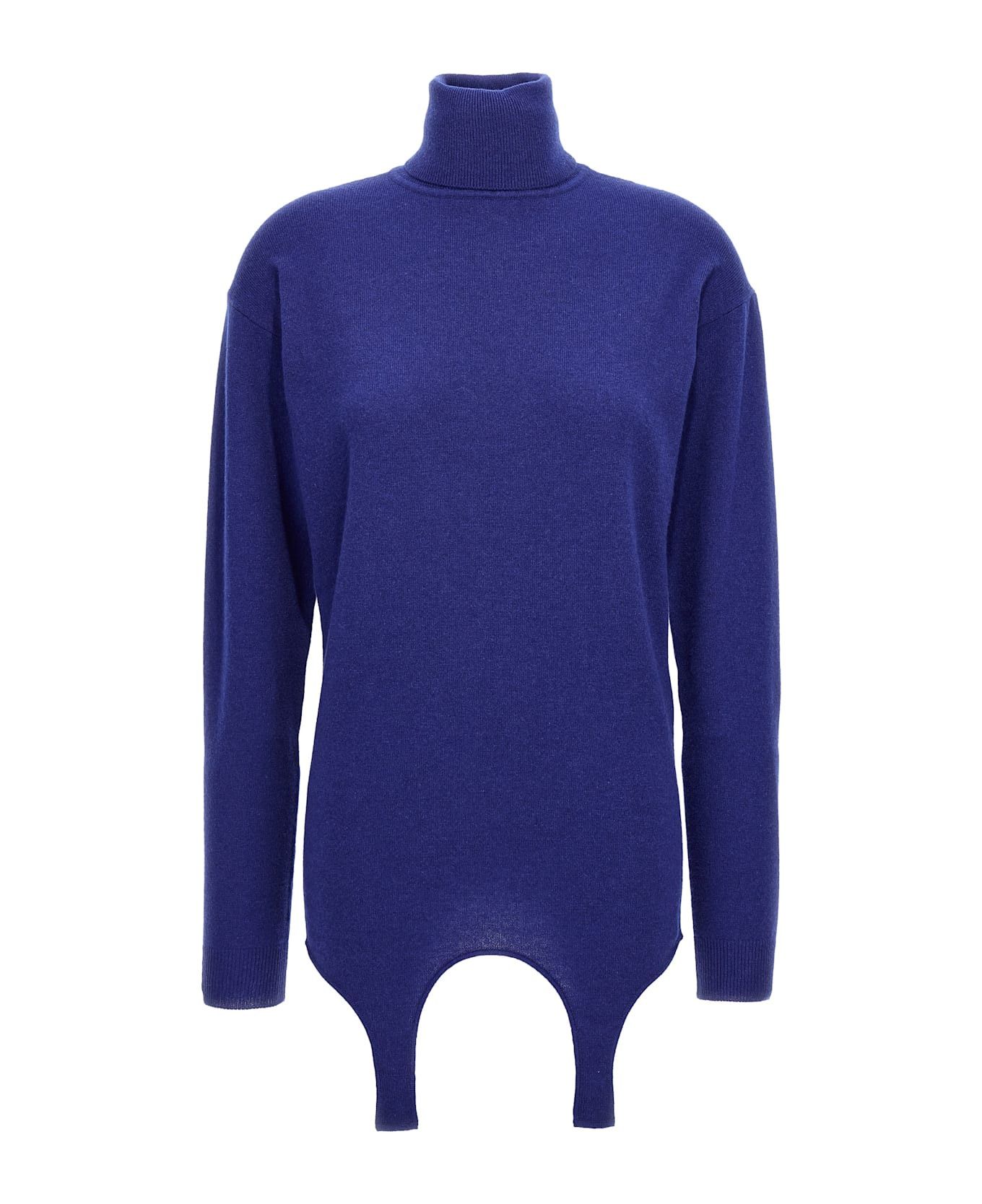 Saint Laurent Paris o1y0126 Turtleneck Cashmere Blend Sweater in Blue Size L / US 10 / IT 46 - 1 Thumbnail