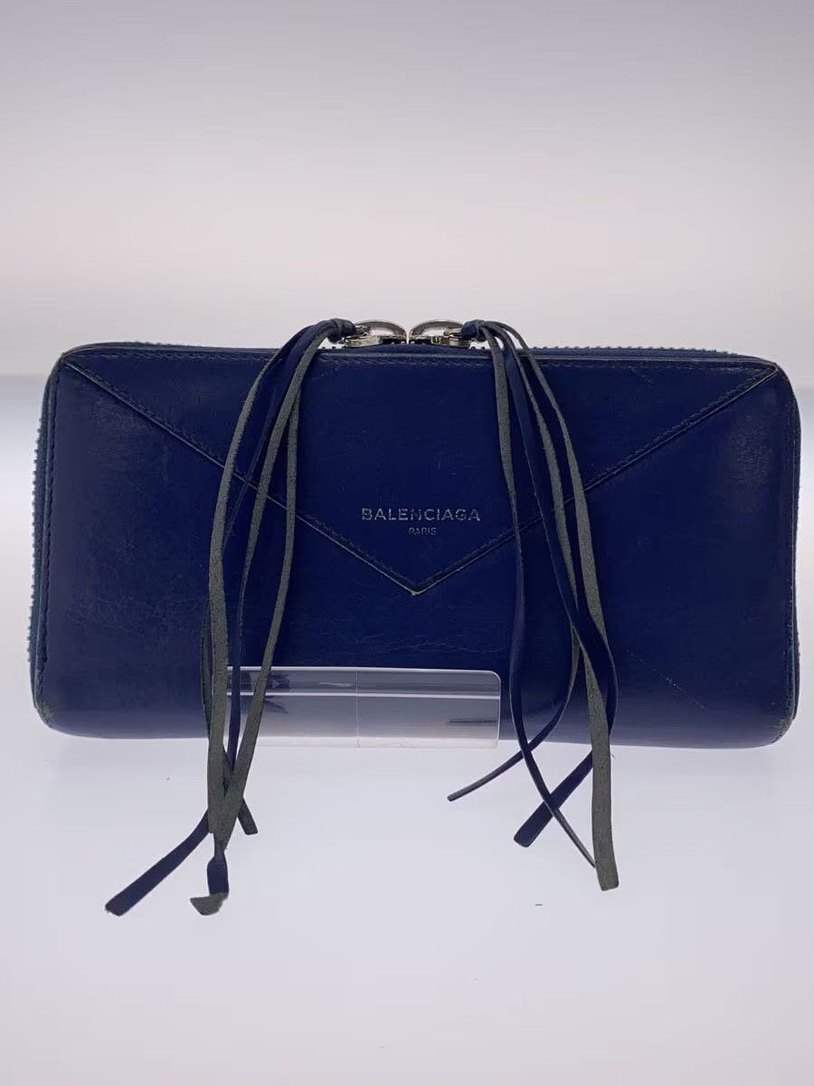 Balenciaga Balenciaga Leather Long Wallet Blue Size ONE SIZE - 1 Thumbnail