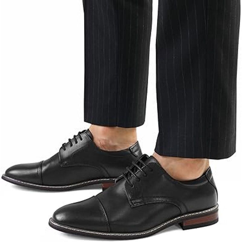 Other Meridos Men's 8.5 Black Faux Leather Wingtip Oxford Shoes Size US 8.5 / EU 41-42 - 4 Thumbnail