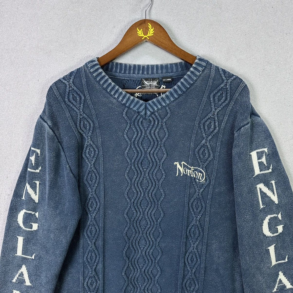 Norton Vintage 90s Norton England Cable Knit Sweater Size US XXL / EU 58 / 5 - 2 Thumbnail