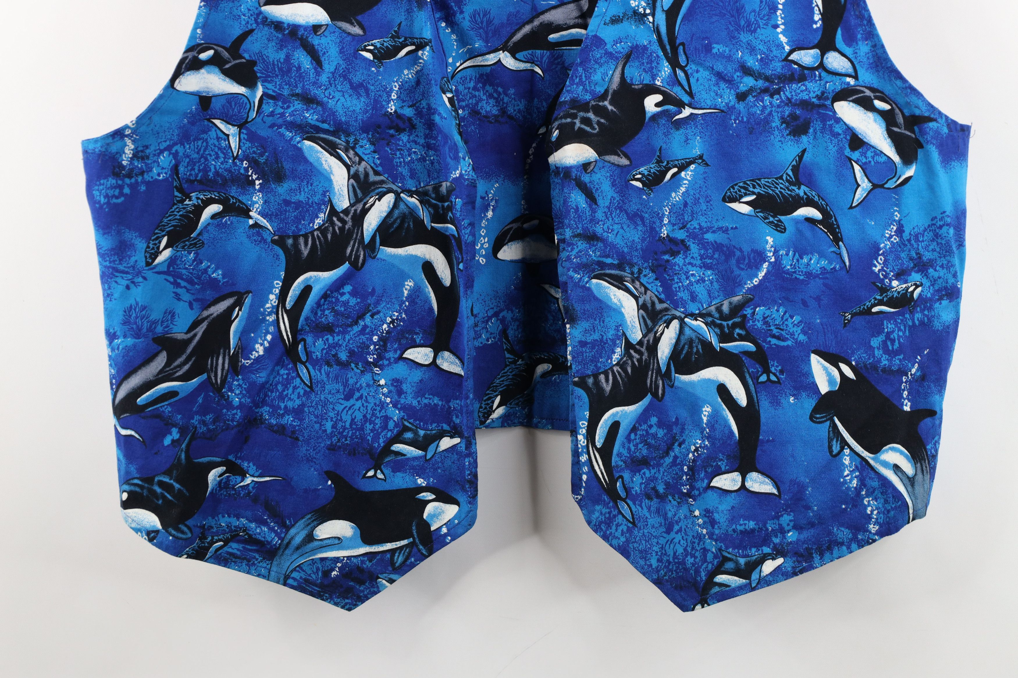 Vintage Vintage 90s Streetwear Whale All Over Print Open Front Vest Size XXL / US 16-18 / IT 52-54 - 3 Thumbnail