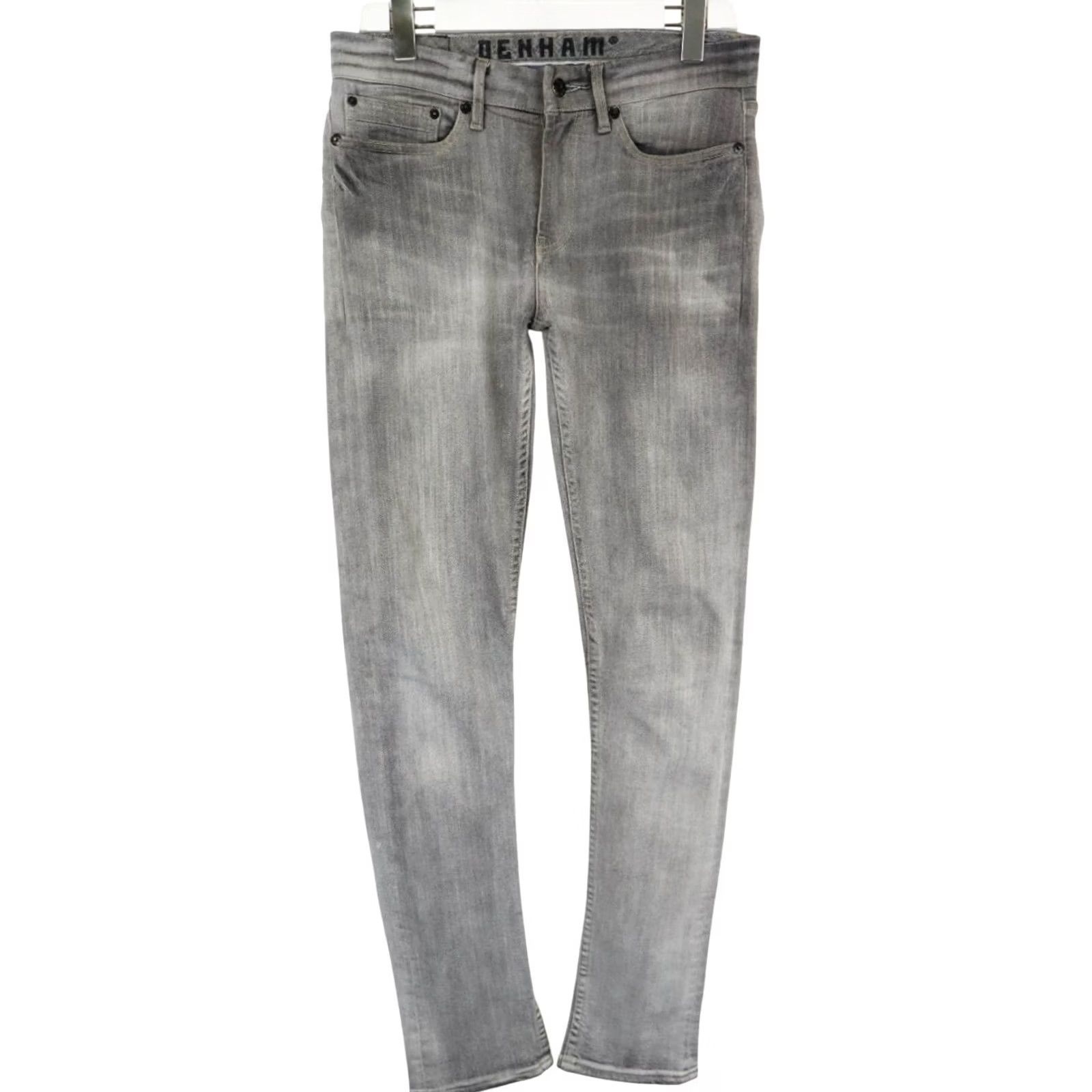DENHAM Denham Grader Skinny Jeans Men's W28 Grey Faded Whiskers Zip Fly Stretched Denim Jeans Grey 90s Style Mens Size US 28 / EU 44 - 2 Thumbnail