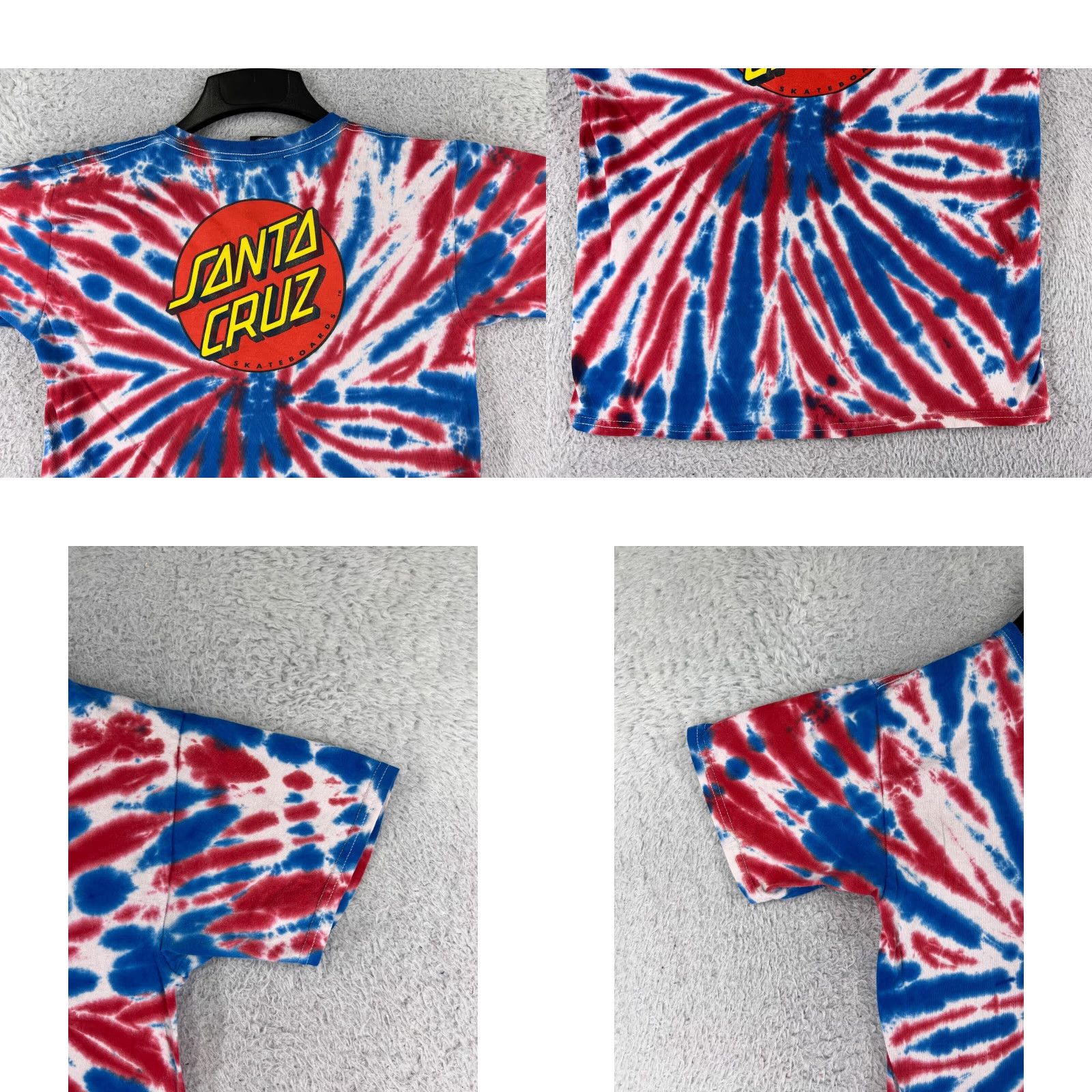 Vintage Santa Cruz Shirt Women Large Red White Blue Tie Dye USA Skate Skateboard Crew Shirt Women M Red Santa Cruz Tie Dye USA Skateboard Crew Size M / US 6-8 / IT 42-44 - 8 Thumbnail