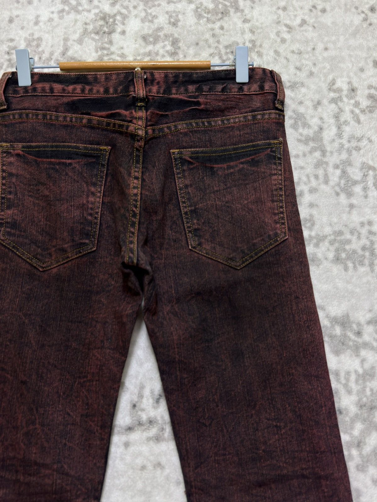 Japanese Brand Archive K.U.I Red Wash Skinny Denim Jeans Early 2000s Size US 29 - 10 Thumbnail