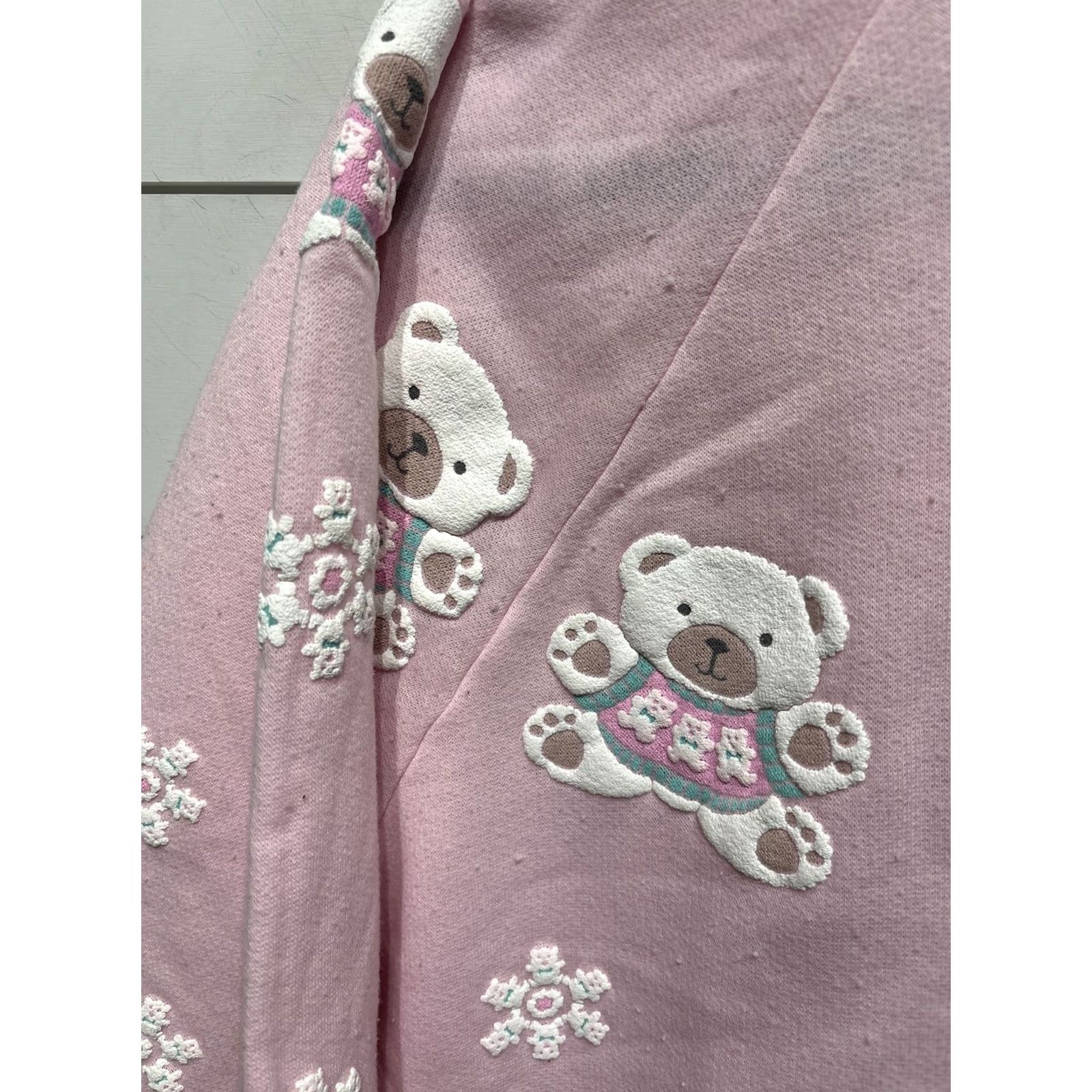 Vintage VTG Puff Paint Pastel Pink Teddy Bear All Over Graphic Crewneck Sweatshirt Small Size US S / EU 44-46 / 1 - 2 Thumbnail