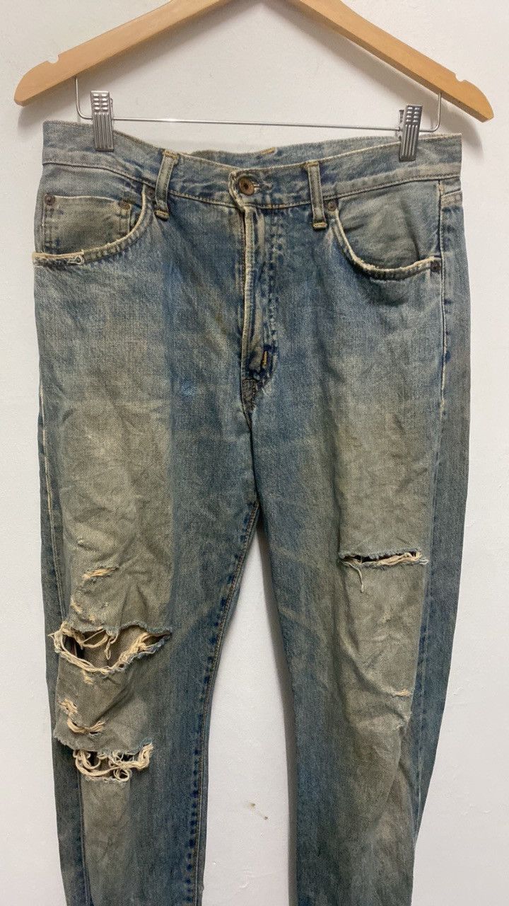 Japanese Brand × Vintage EDWIN DISTRESSED BLUE DENIM PANT Size US 30 / EU 46 - 6 Thumbnail