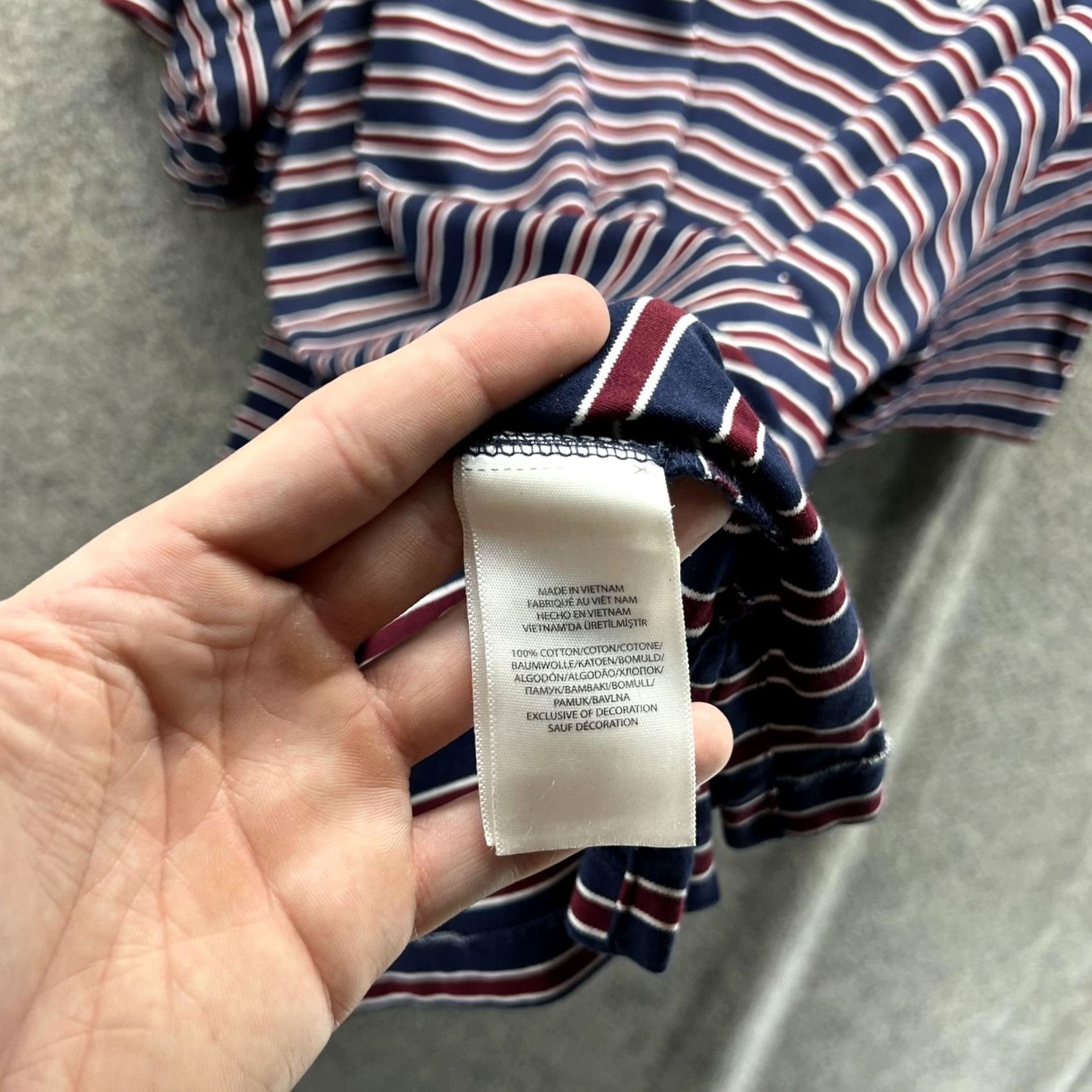 Polo Ralph Lauren Polo Ralph Lauren Polo Shirt Mens 2XL Navy Striped Classic Cotton Golf Shirt Mens 2XL Navy Striped Polo Size US XXL / EU 58 / 5 - 4 Thumbnail