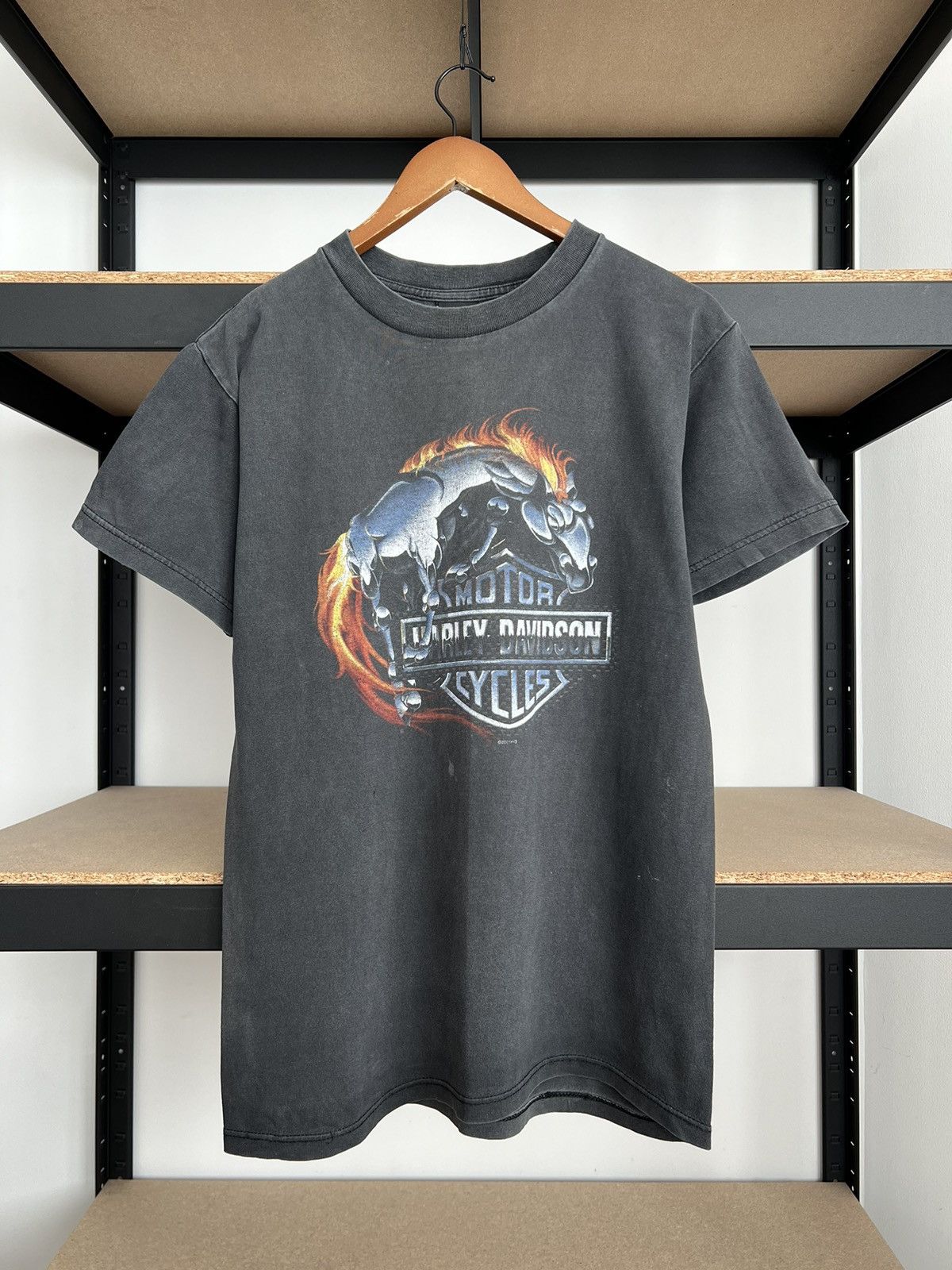 Harley Davidson Vintage 2001 Harley Davidson Fire Horse Flame Daytona Tshirt Size US M / EU 48-50 / 2 - 1 Thumbnail