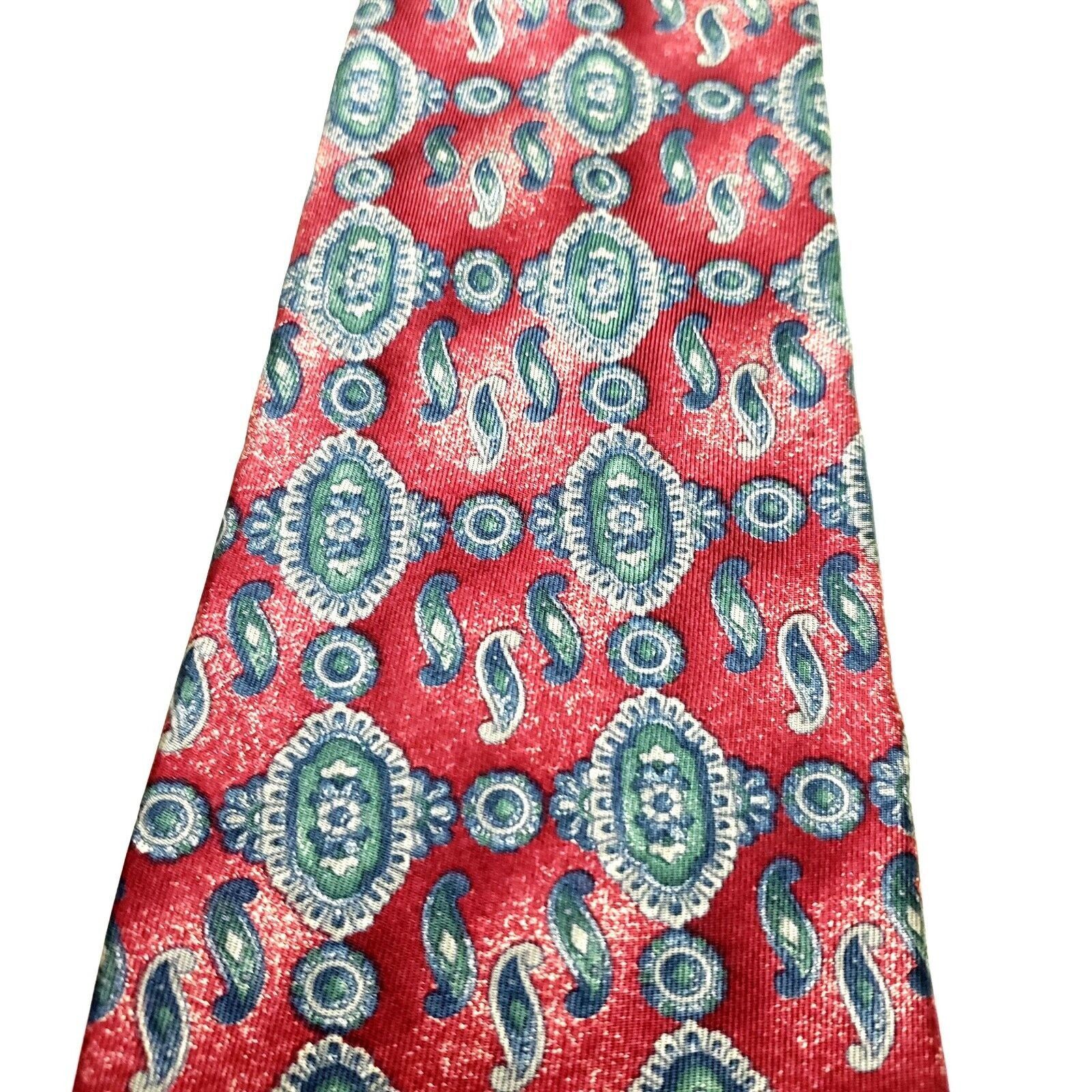 Zylos George Machado Zylos George Machado Silk Tie Red Short Wide Print Size ONE SIZE - 2 Thumbnail
