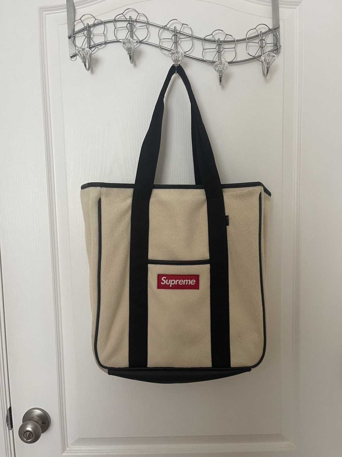 18aw Polartec Tote Handbags Supreme Polartec Tote Natural Supreme