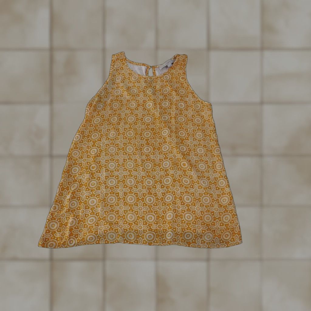 Loft LOFT Womens XS Yellow White Sleeveless Geometric Print Shift Dress Top Blouse Size XS / US 0-2 / IT 36-38 - 1 Thumbnail