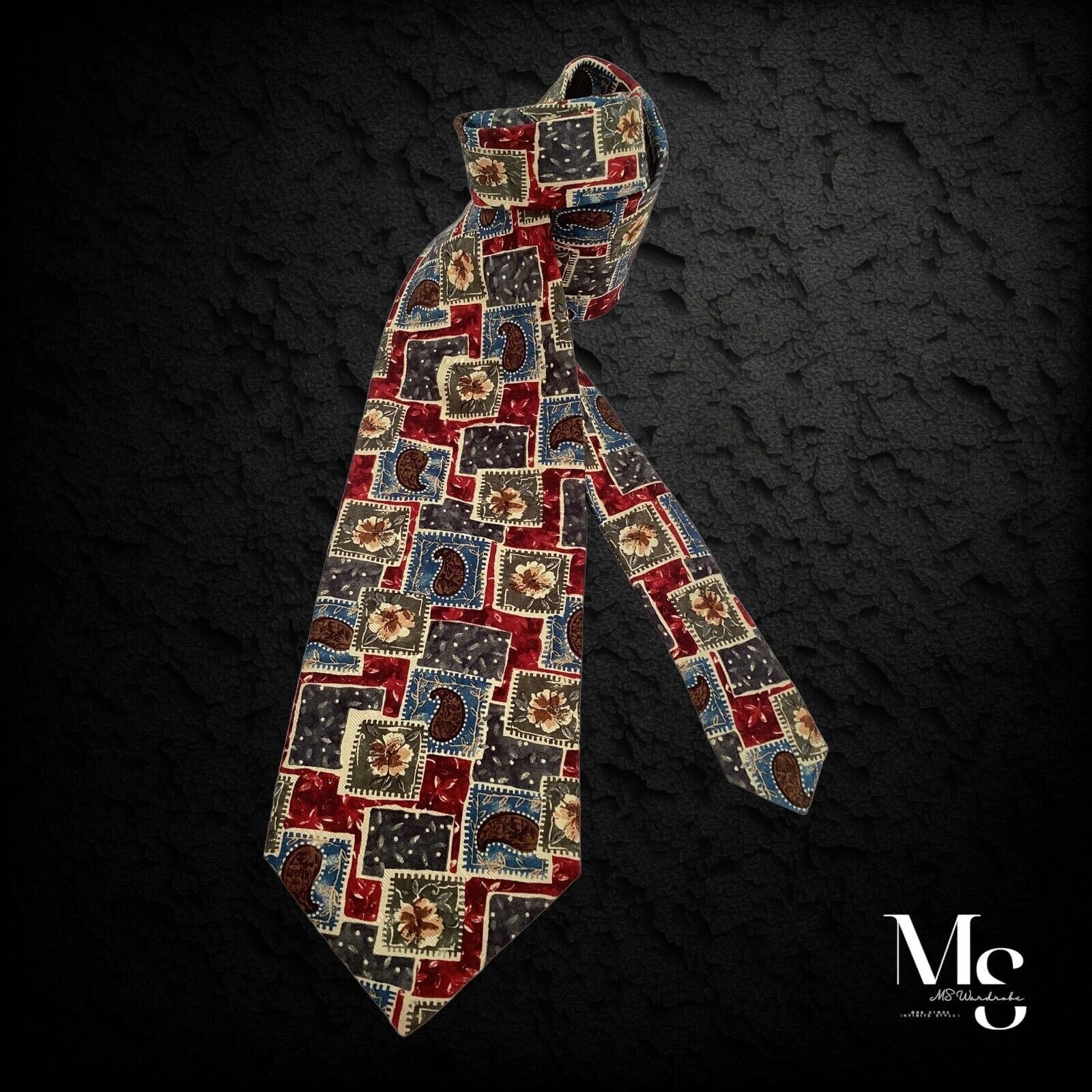 Christian Dior Monsieur CHRISTIAN DIOR MONSIEUR Multicolor Floral & Paisley Silk Tie Size ONE SIZE - 3 Thumbnail