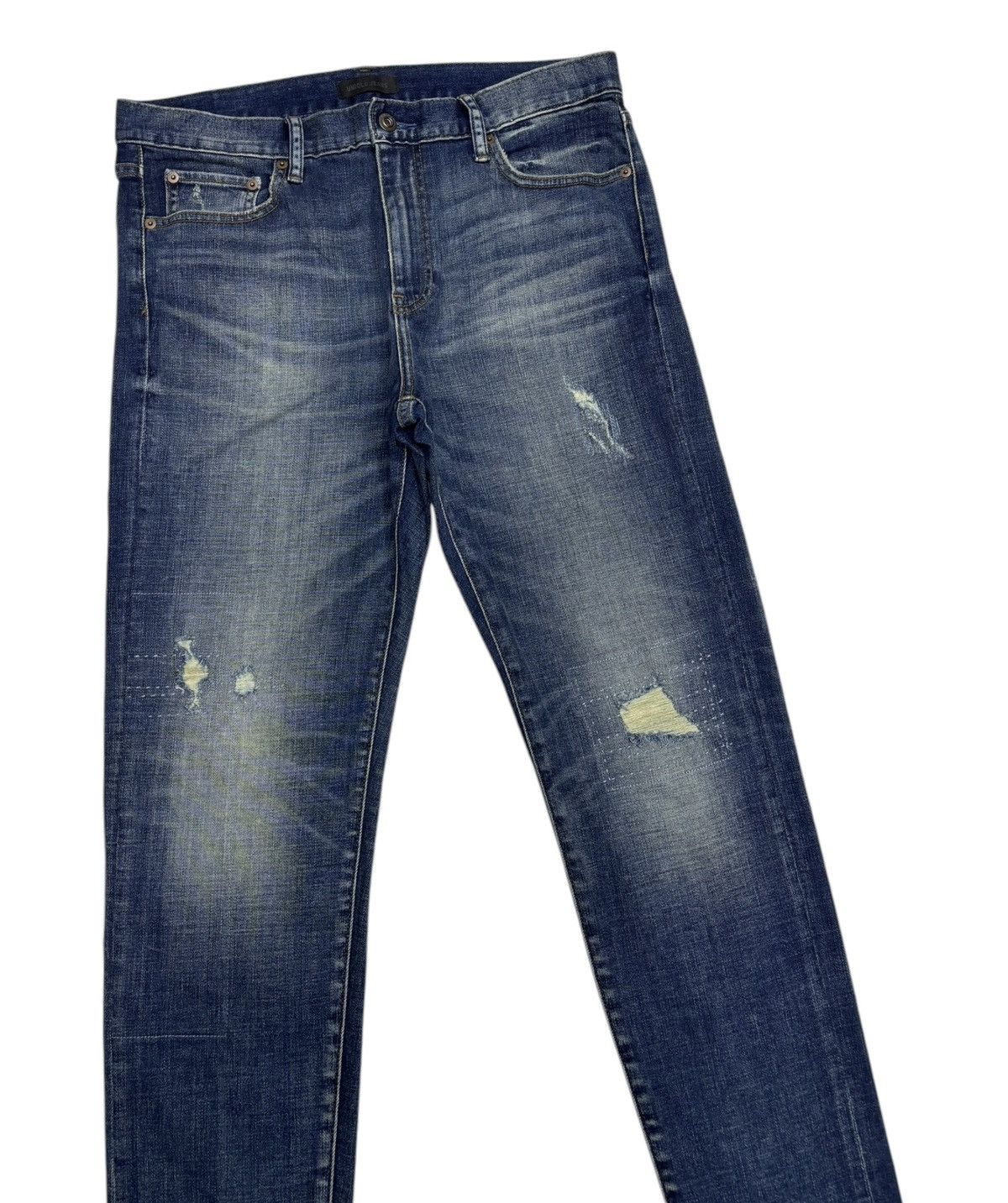 Jean × Undercover × Uniqlo Vintage Jeans Sashiko Uniqlo Distressed Denim Jeans Size US 33 - 1 Thumbnail