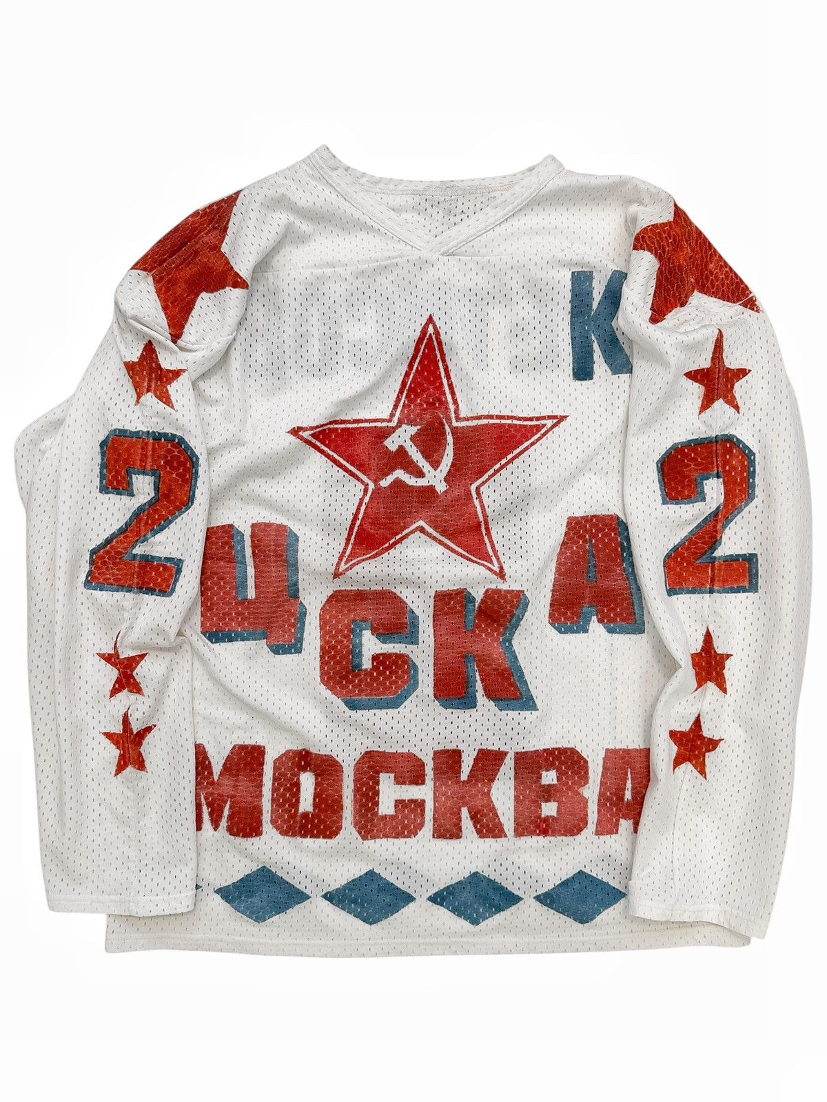 Vintage Vintage Soviet Slava Fetisov Hammer Sickle Hockey Jersey Size US L / EU 52-54 / 3 - 1 Thumbnail