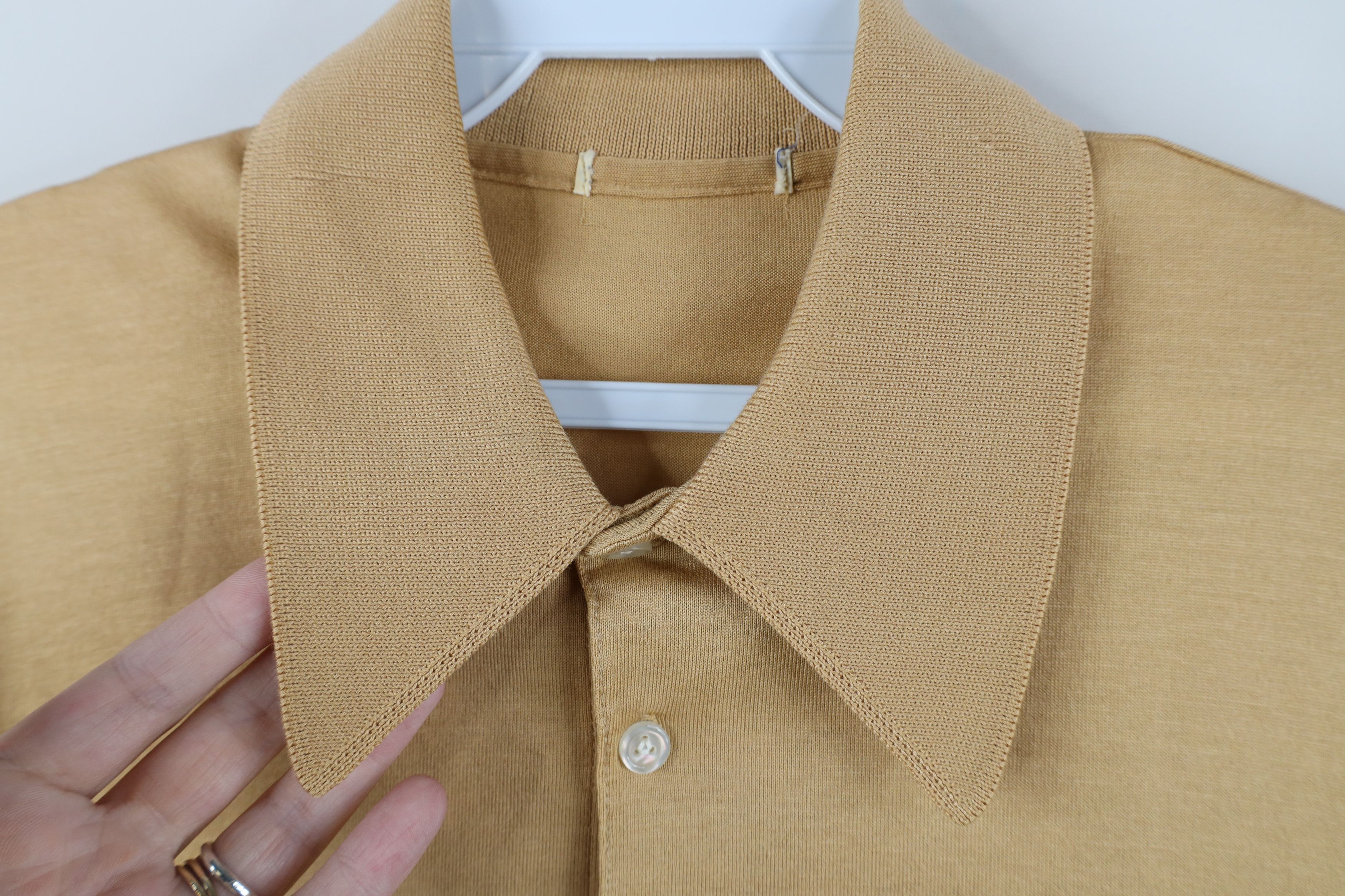 Vintage Vintage 50s 60s Ban Lon Knit Pocket Polo Shirt Beige USA Size US M / EU 48-50 / 2 - 6 Thumbnail