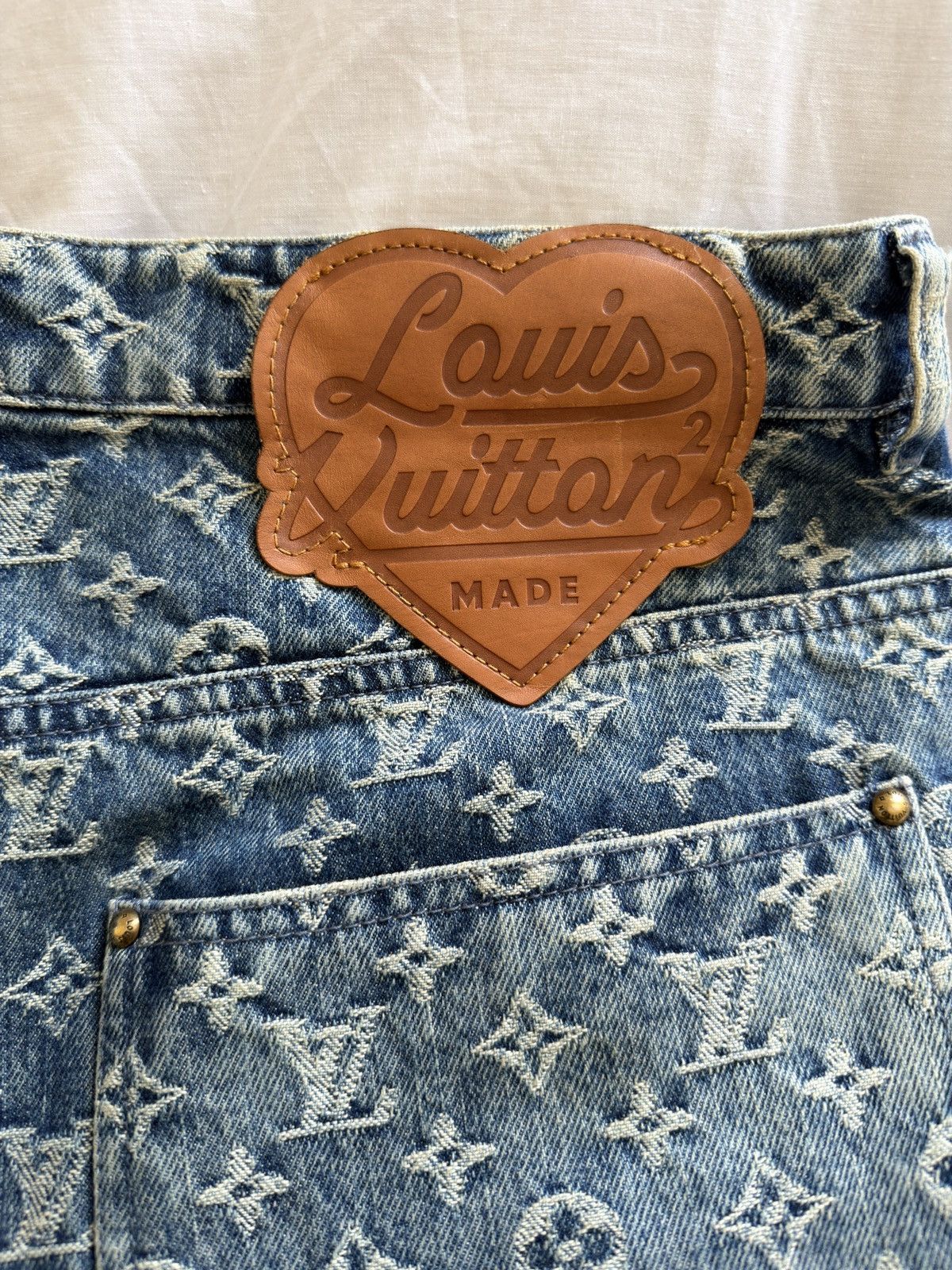 Louis Vuitton × Nigo LV x Nigo Monogram Crazy Denim Jeans Size US 33 - 4 Thumbnail
