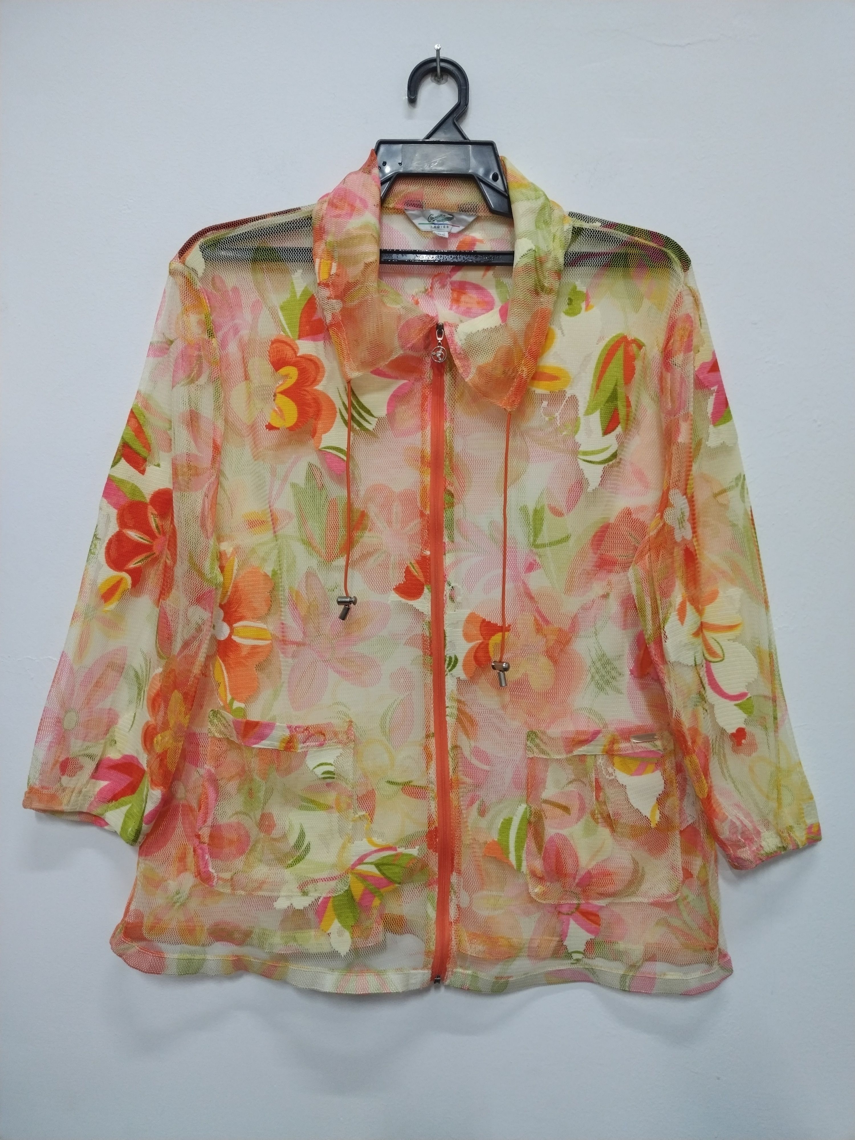 Other AWESOME CROCODILE LADIES ZIPPER MESHTOP NICE FLORAL JACKET Size L / US 10 / IT 46 - 1 Thumbnail