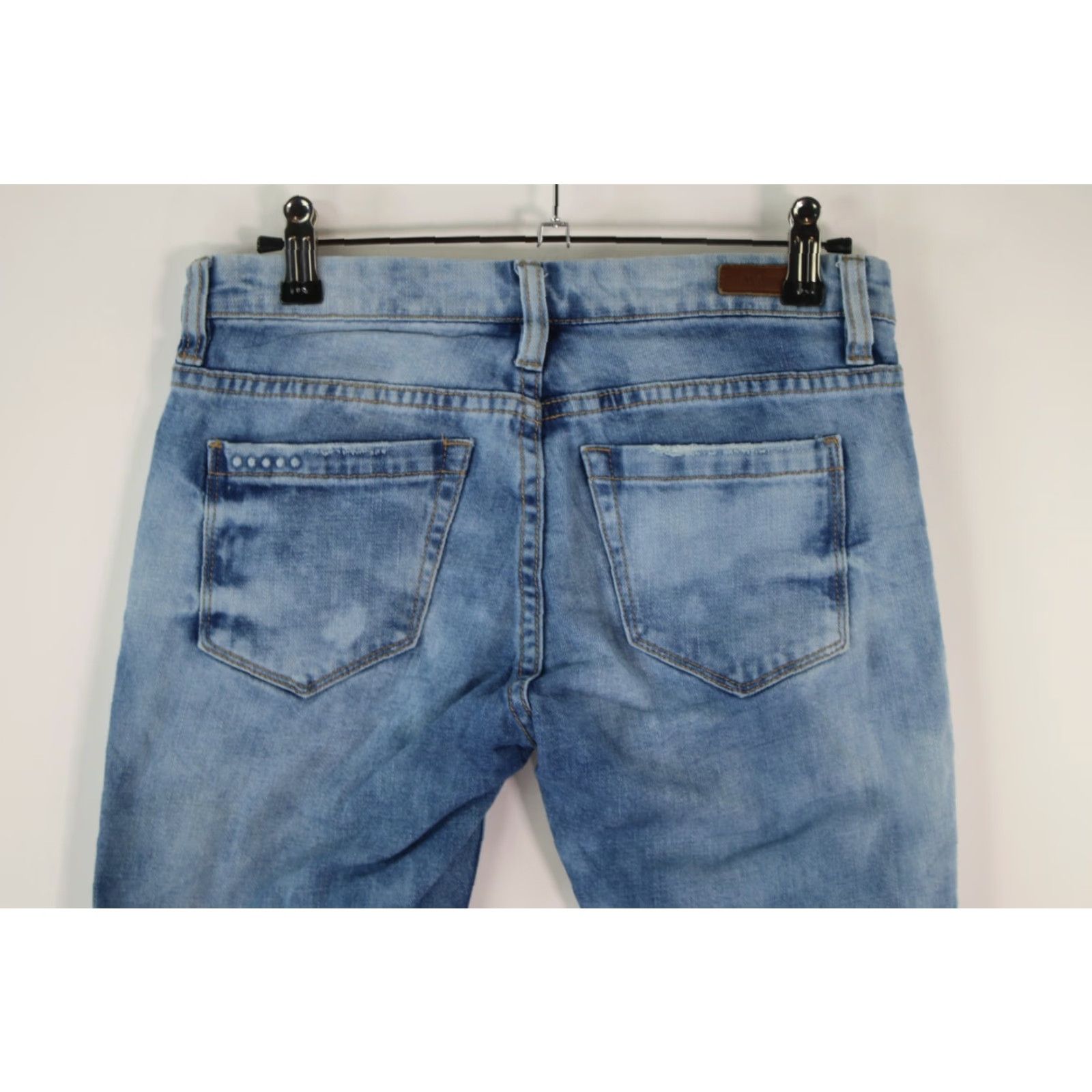 Vintage Blank Nyc Jeans Womens Regular Distressed Low Rise Blue Denim Skinny Size 25 Size 42" / US 20 - 6 Thumbnail
