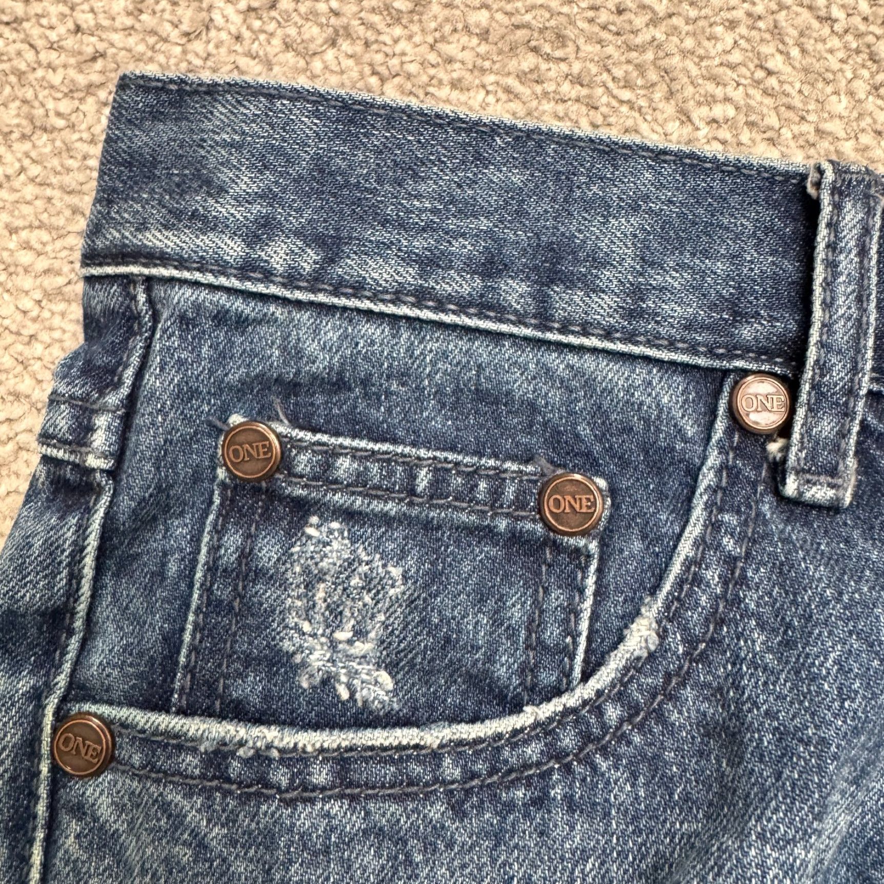 Vintage One Teaspoon Jeans Boyfriend Distressed Denim Womens 26 Blue 5-Pocket Regular 100% Cotton City Outdoor Streetwear Vintage No Environment? Size 26" / US 2 / IT 38 - 4 Thumbnail