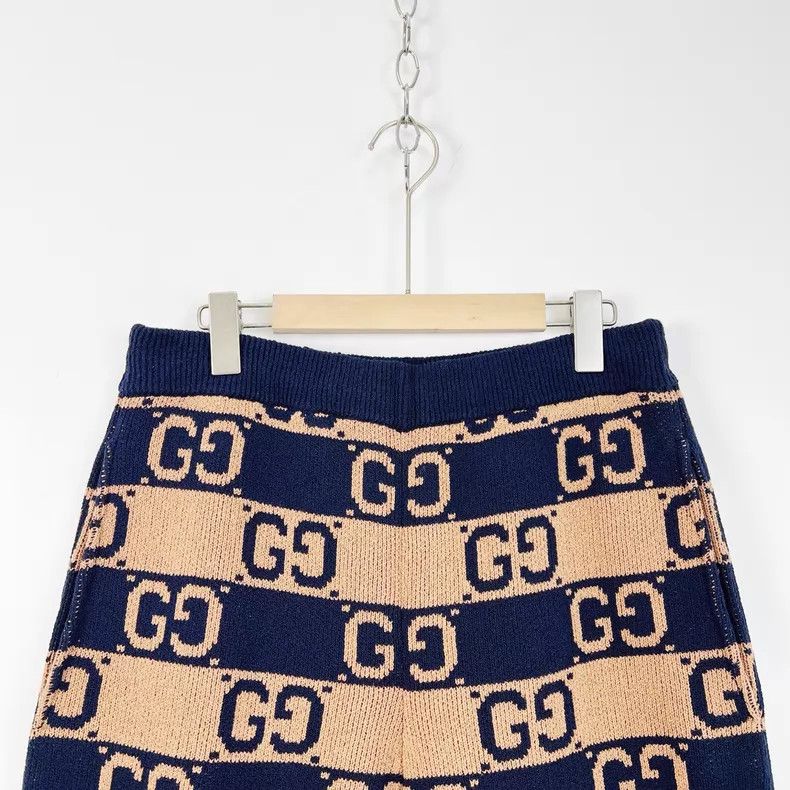 Gucci Gucci Size S Khaki color-blocked jacquard mid-waist shorts Size US 31 - 3 Thumbnail