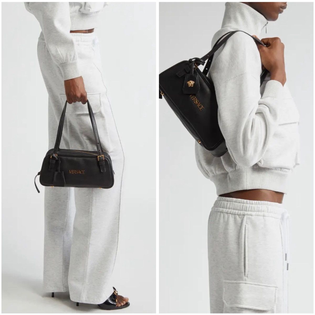 Versace Versace Versace Tag Zip Leather Shoulder Bag Size ONE SIZE - 2 Thumbnail