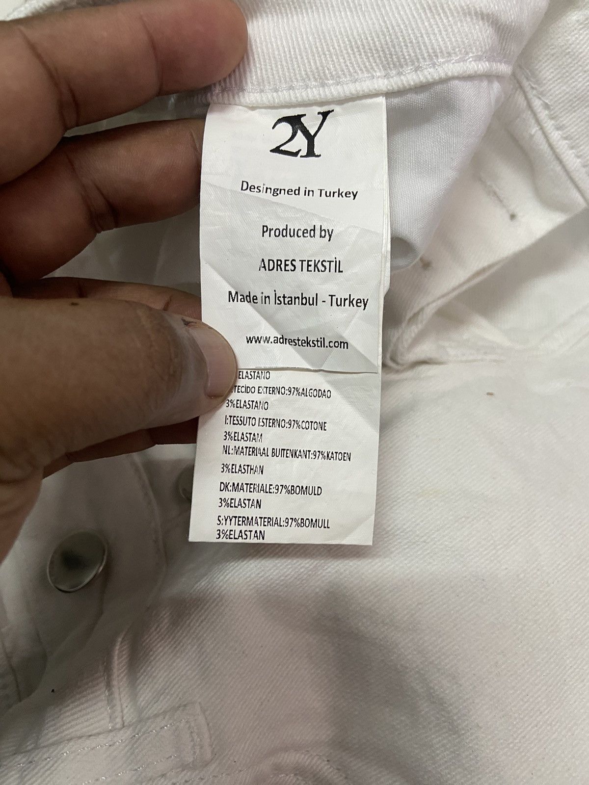 Japanese Brand 2Y DENIM WHITE BLACK JEANS Size US 31 - 10 Thumbnail