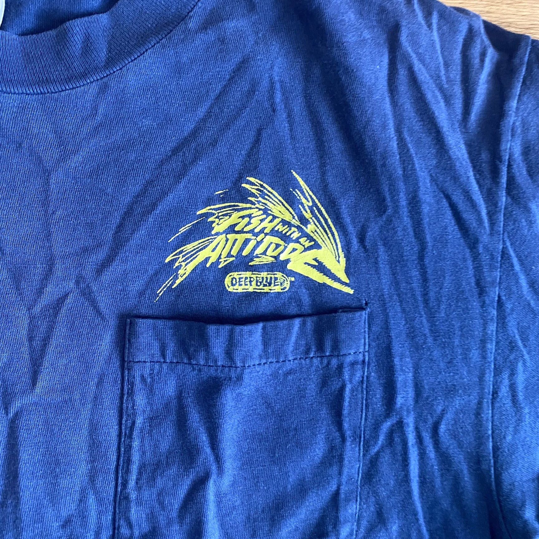Hanes VINTAGE Hanes Beefy T-Shirt Men L Navy Blue Fish With an Attitude 90s Crew Neck Short Sleeve Cotton Regular Men’s L Size US L / EU 52-54 / 3 - 3 Thumbnail