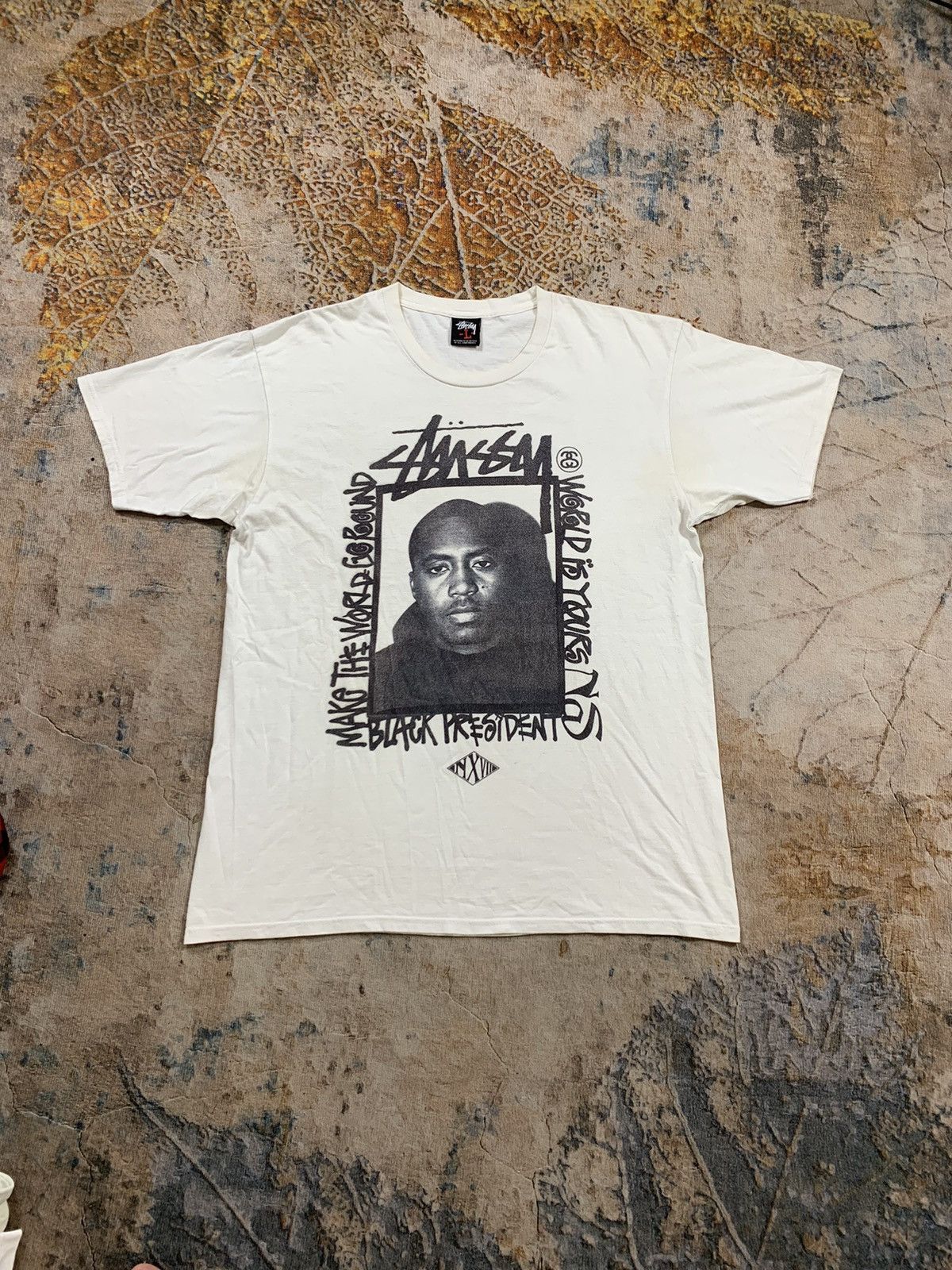 Stussy Vintage Stussy X Nas white short sleeve Size US L / EU 52-54 / 3 - 3 Thumbnail