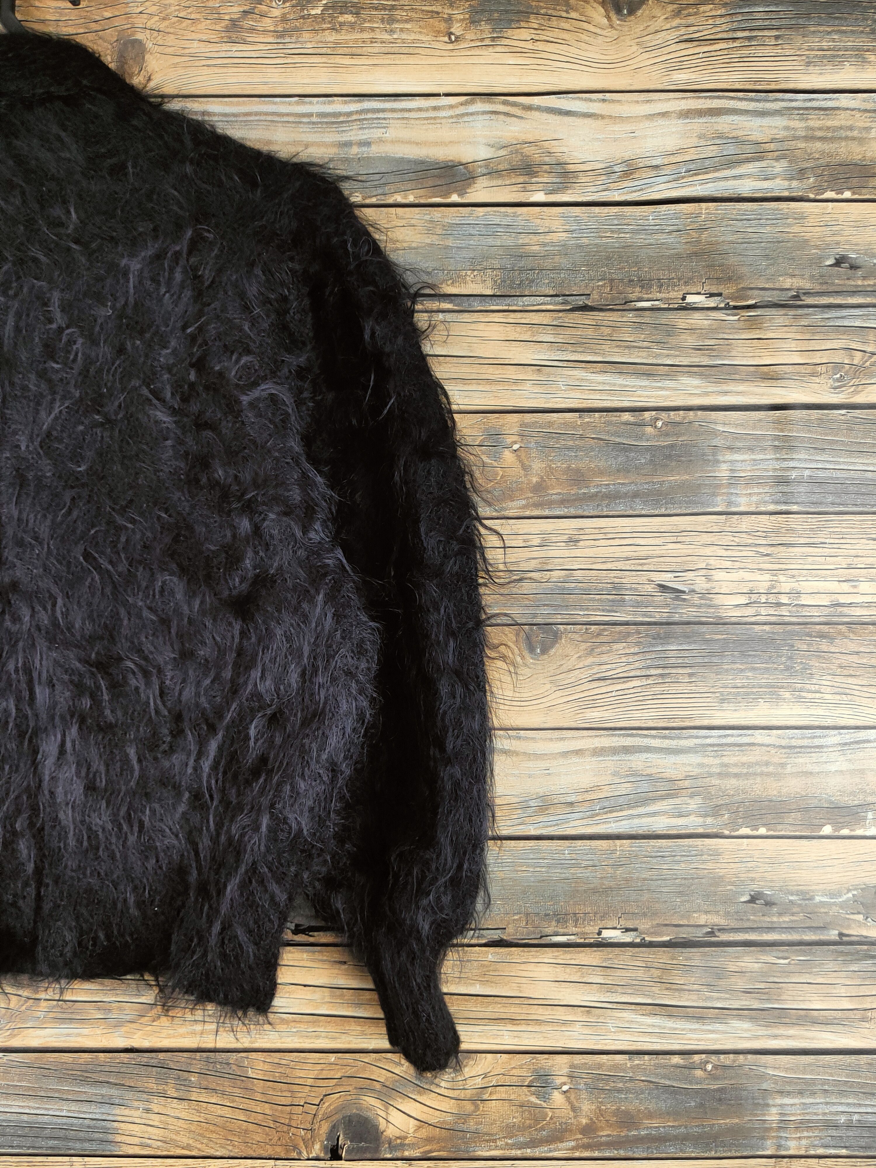 Japanese Brand DL Japa vintage shaggy Black Fur Mohair Knitwear #46-486 Size M / US 6-8 / IT 42-44 - 9 Thumbnail
