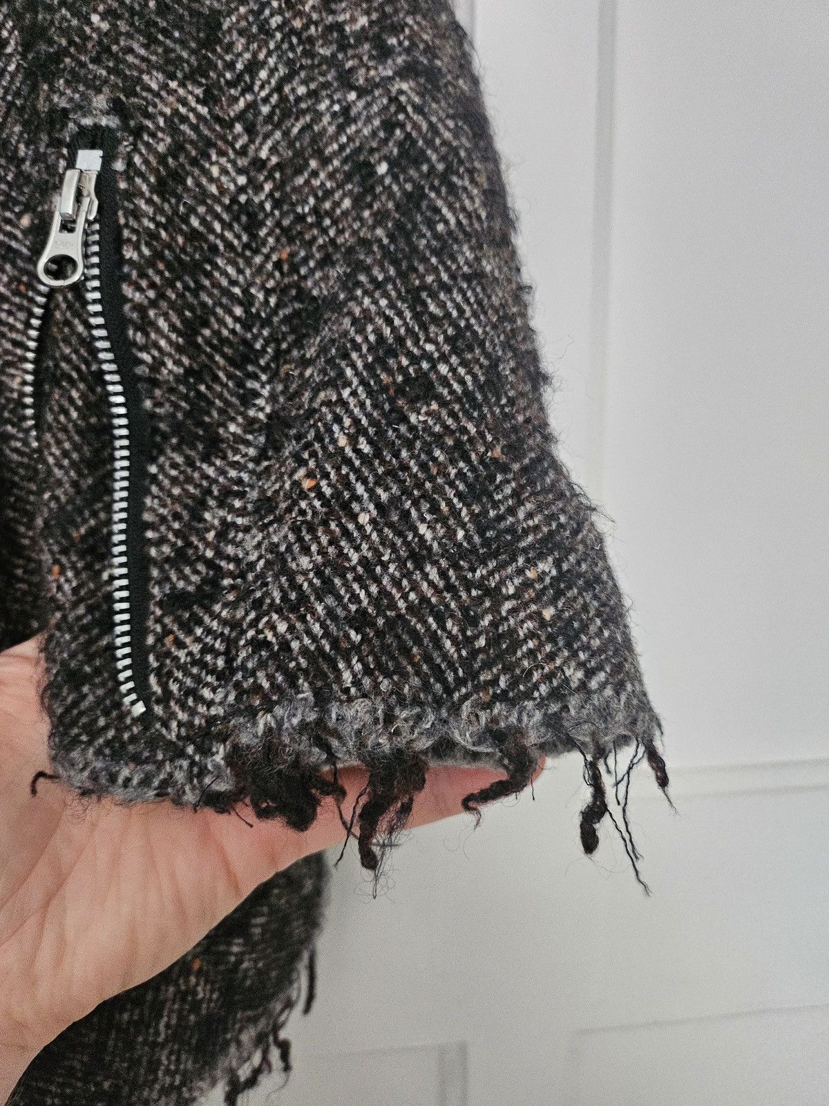 Comme des Garcons × Junya Watanabe Junya Watanabe cropped distressed tweed perfecto AD2011 Size L / US 10 / IT 46 - 5 Thumbnail