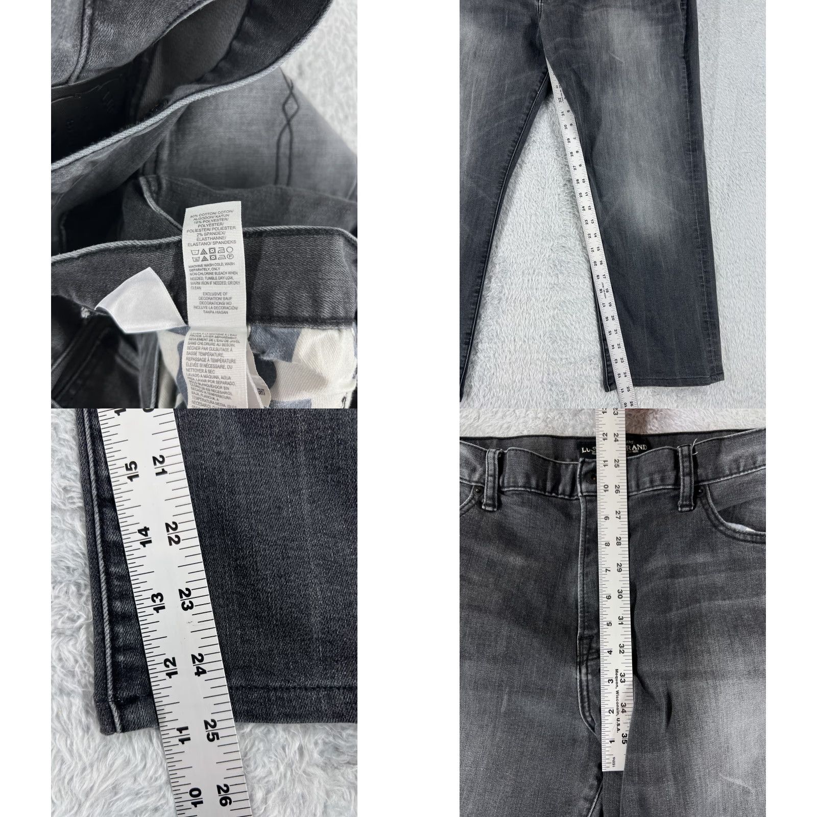 Lucky Brand Lucky Brand Jeans Mens 38 Black Denim 221 Original Straight 36x25 READ Size US 38 / EU 54 - 8 Thumbnail