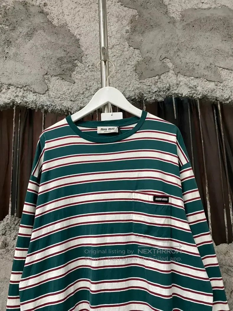 Miu Miu Miu Miu Size M Striped logo destroys long sleeves Size M / US 6-8 / IT 42-44 - 3 Thumbnail