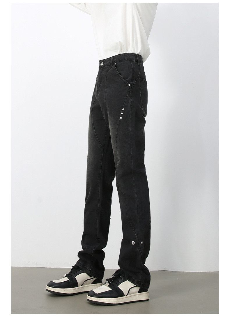Japanese Brand × Jean American high street distressed loose rivet straight jeans Size US 32 / EU 48 - 5 Thumbnail