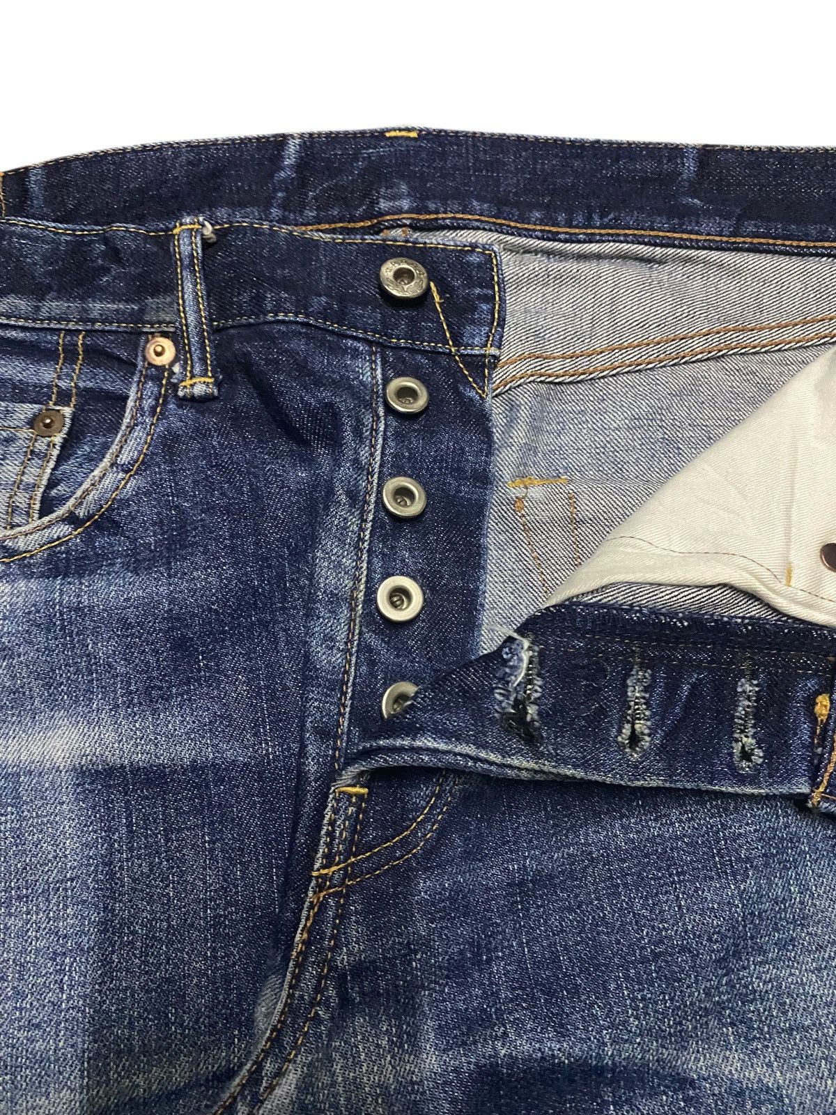 Japanese Brand Vintage Japan Brand Green Label Button Donut Button Fly Jean Size US 34 / EU 50 - 8 Thumbnail