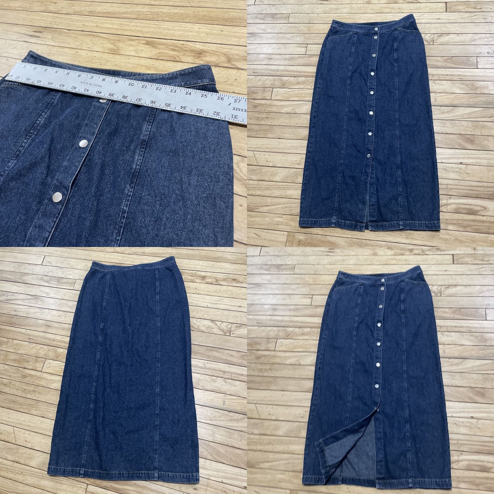 Jones New York VINTAGE Jones New York Sport Denim Maxi Skirt Women 8 Pockets Snap Front 90s Blue Size 30" / US 8 / IT 44 - 8 Thumbnail