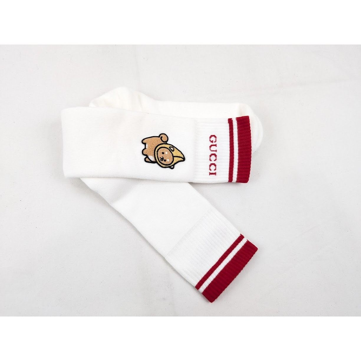 Gucci o1rshd1 Size: M / Socks in White/Red Size ONE SIZE - 7 Thumbnail